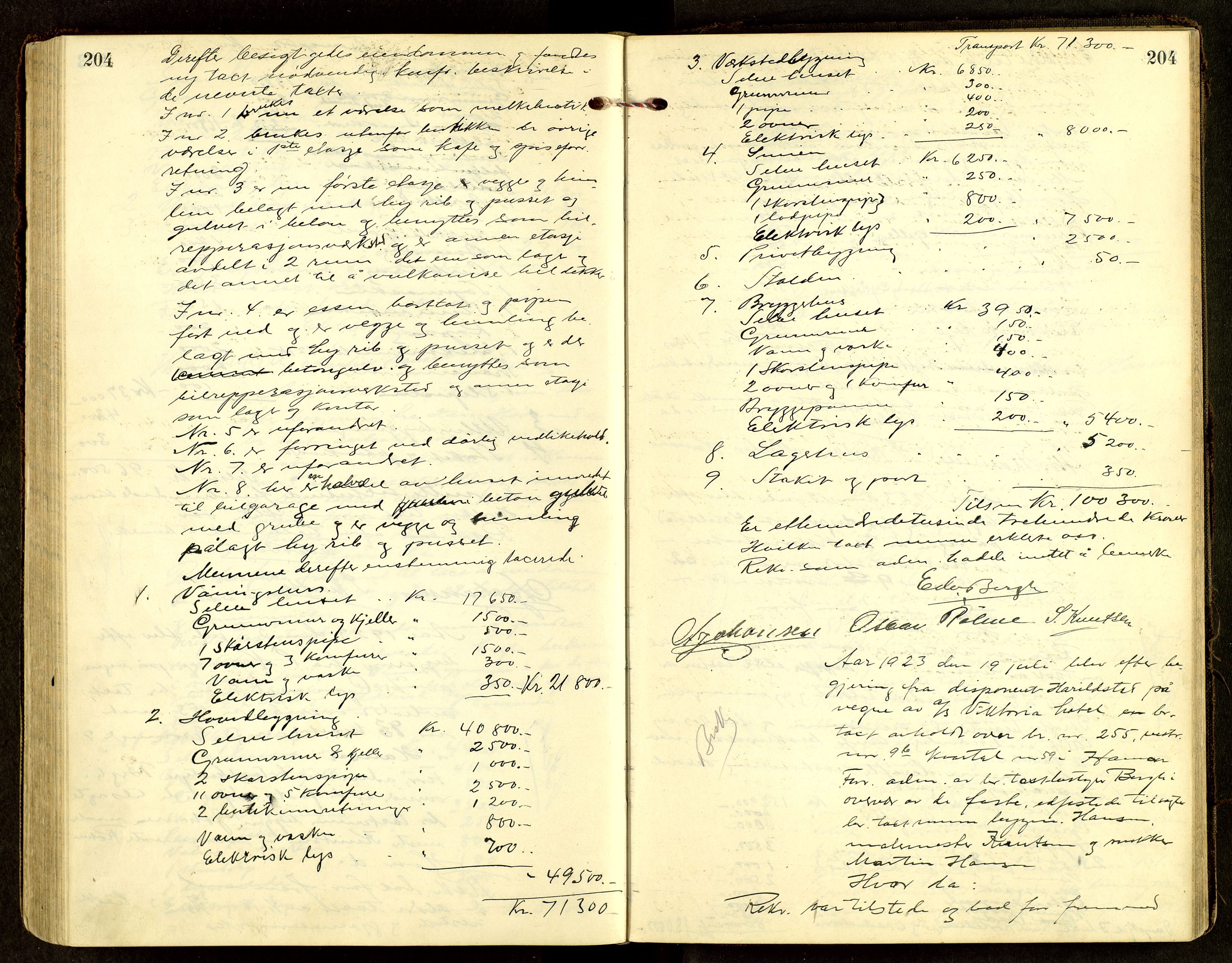 Norges Brannkasse, Hamar, AV/SAH-NBRANH-006/F/Fa/L0008: Branntakstprotokoll, 1917-1927, s. 204