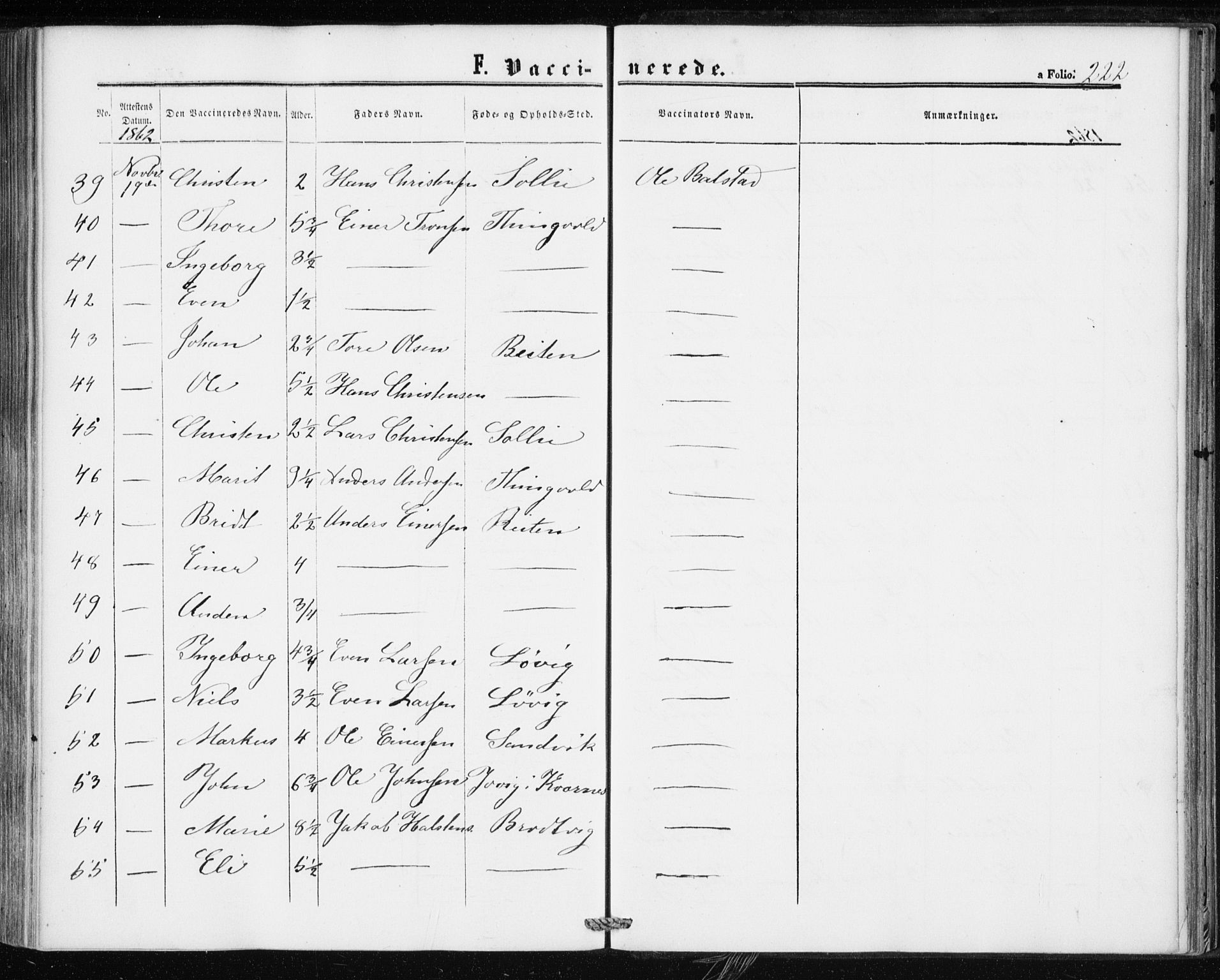 Ministerialprotokoller, klokkerbøker og fødselsregistre - Møre og Romsdal, AV/SAT-A-1454/586/L0985: Ministerialbok nr. 586A11, 1857-1866, s. 222