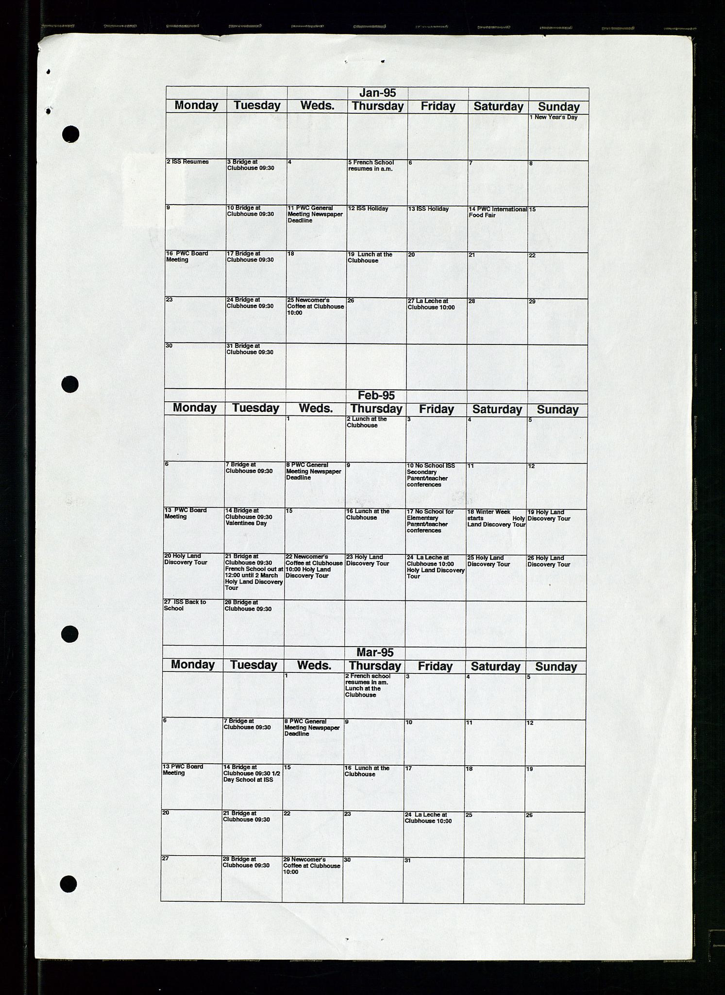 PA 1547 - Petroleum Wives Club, AV/SAST-A-101974/X/Xa/L0004: Newsletter, 1995-1997