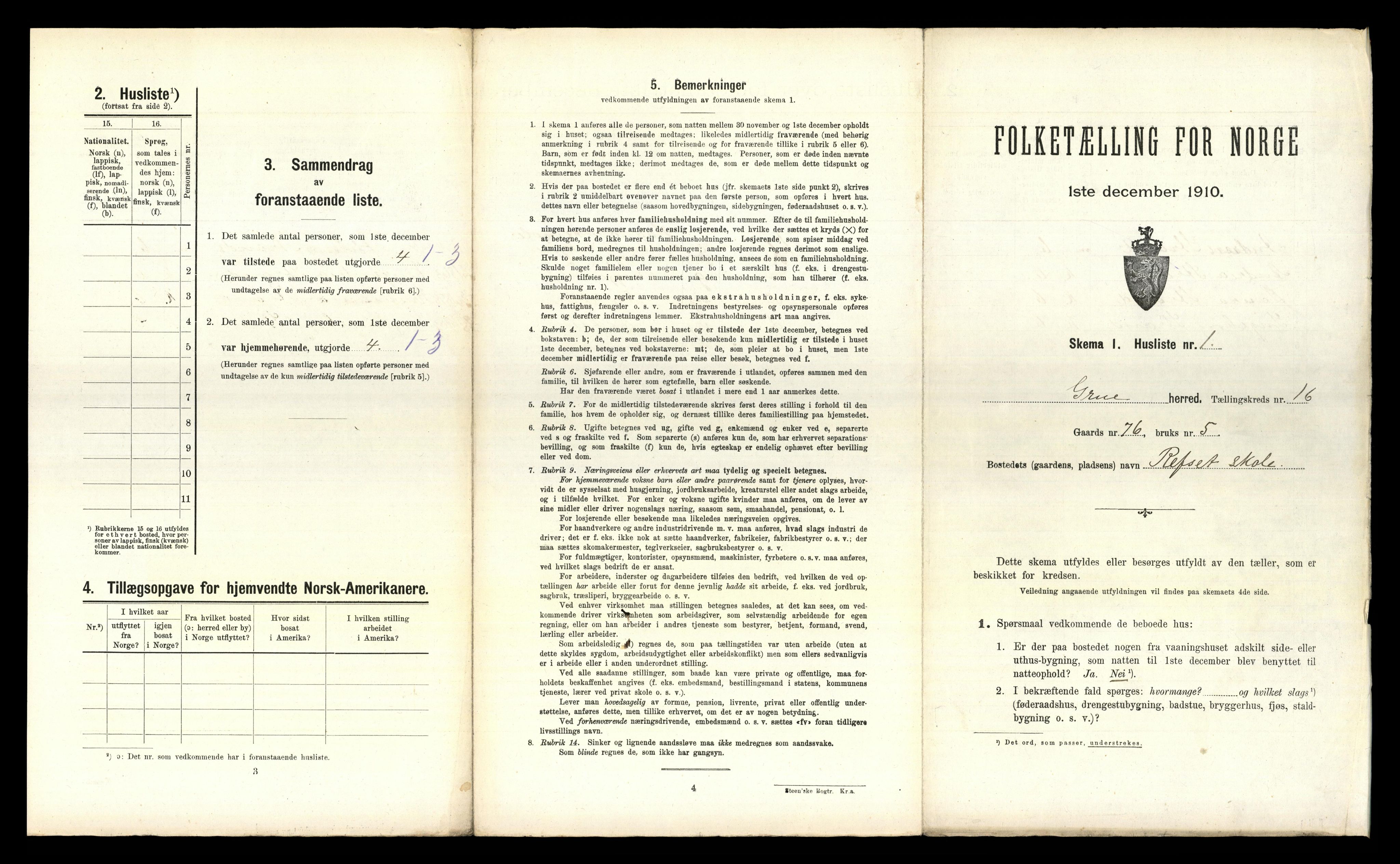 RA, Folketelling 1910 for 0423 Grue herred, 1910, s. 1937