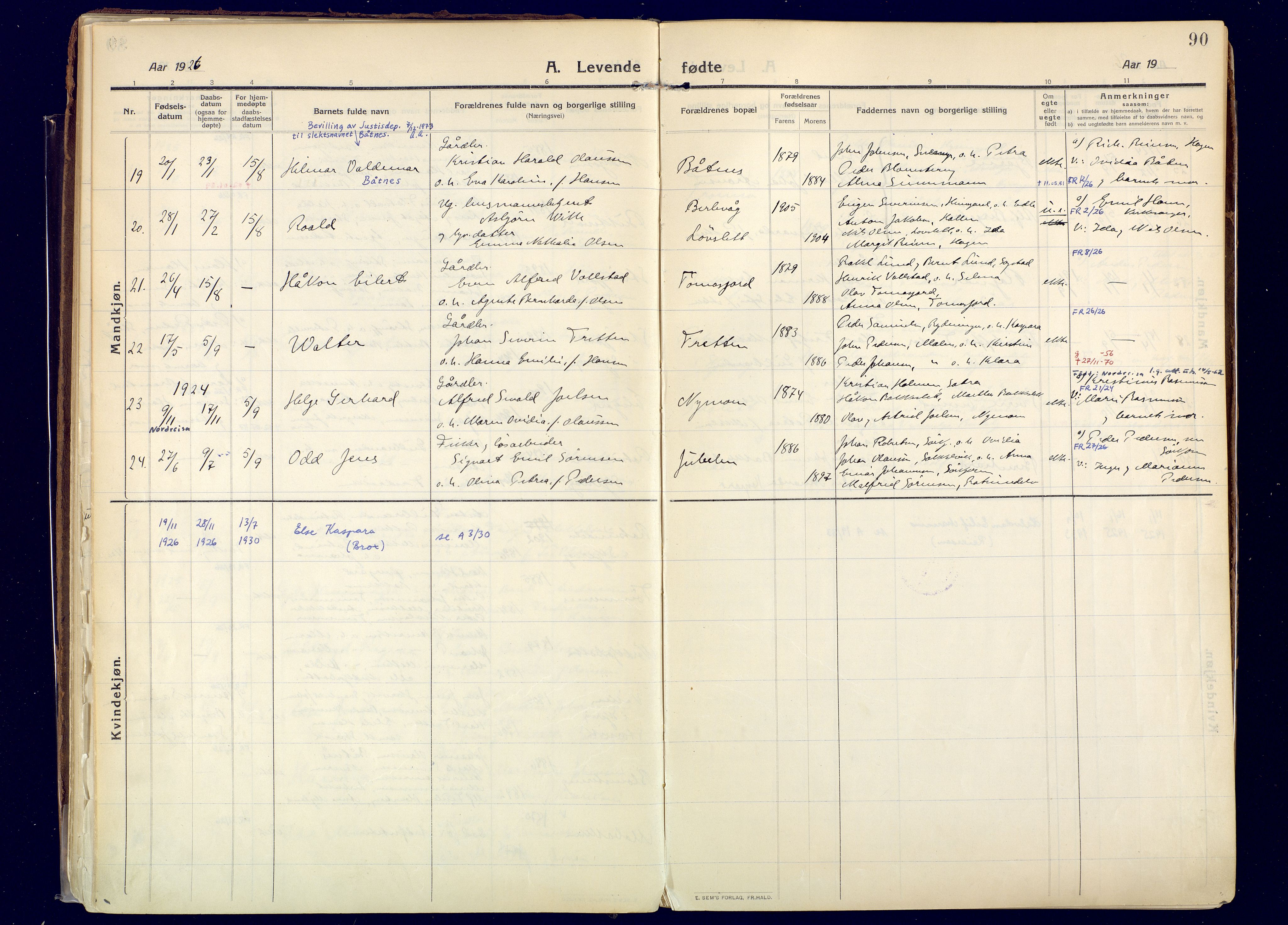 Skjervøy sokneprestkontor, AV/SATØ-S-1300/H/Ha/Haa: Ministerialbok nr. 20, 1911-1931, s. 90