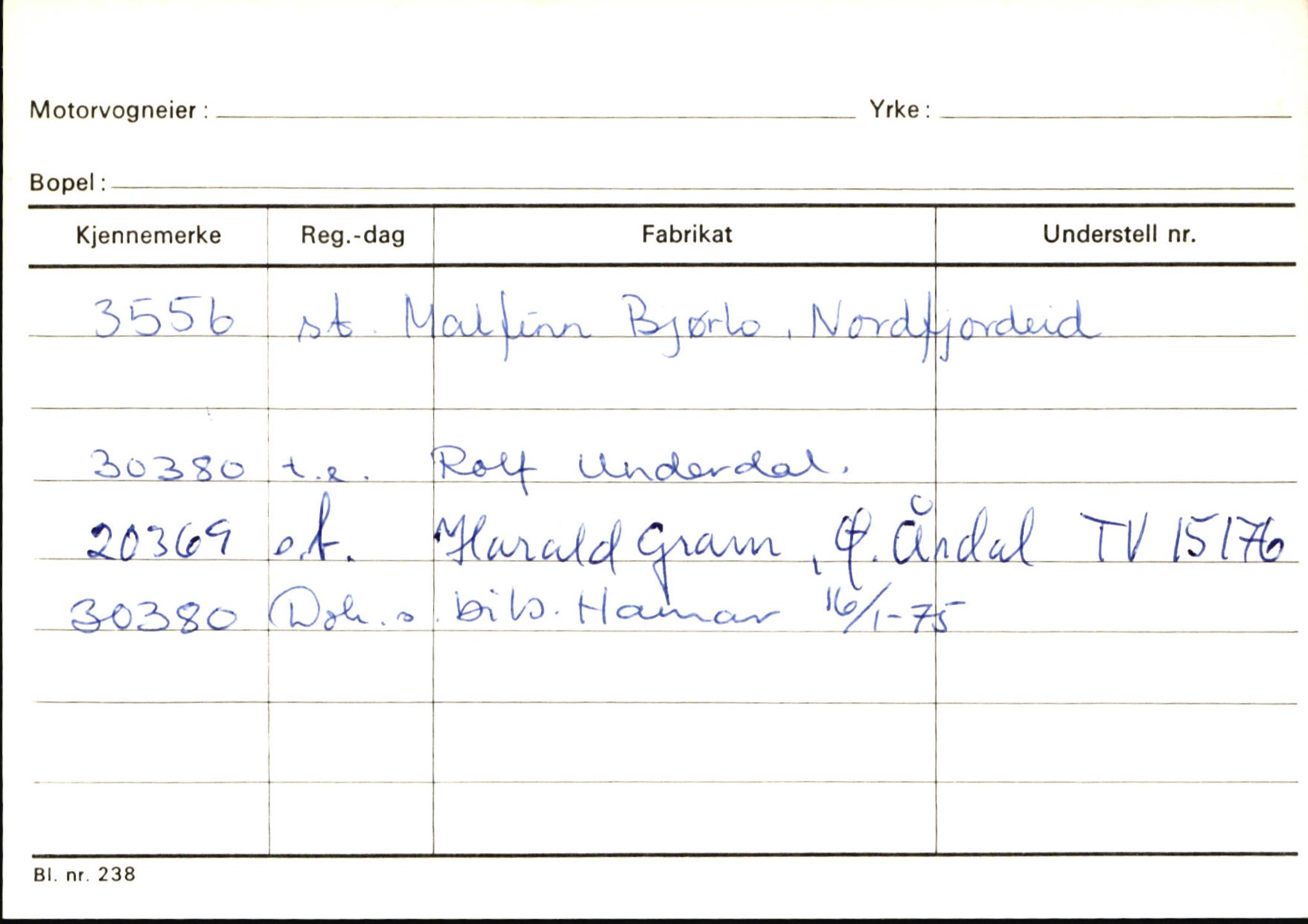 Statens vegvesen, Sogn og Fjordane vegkontor, AV/SAB-A-5301/4/F/L0145: Registerkort Vågsøy S-Å. Årdal I-P, 1945-1975, s. 1284