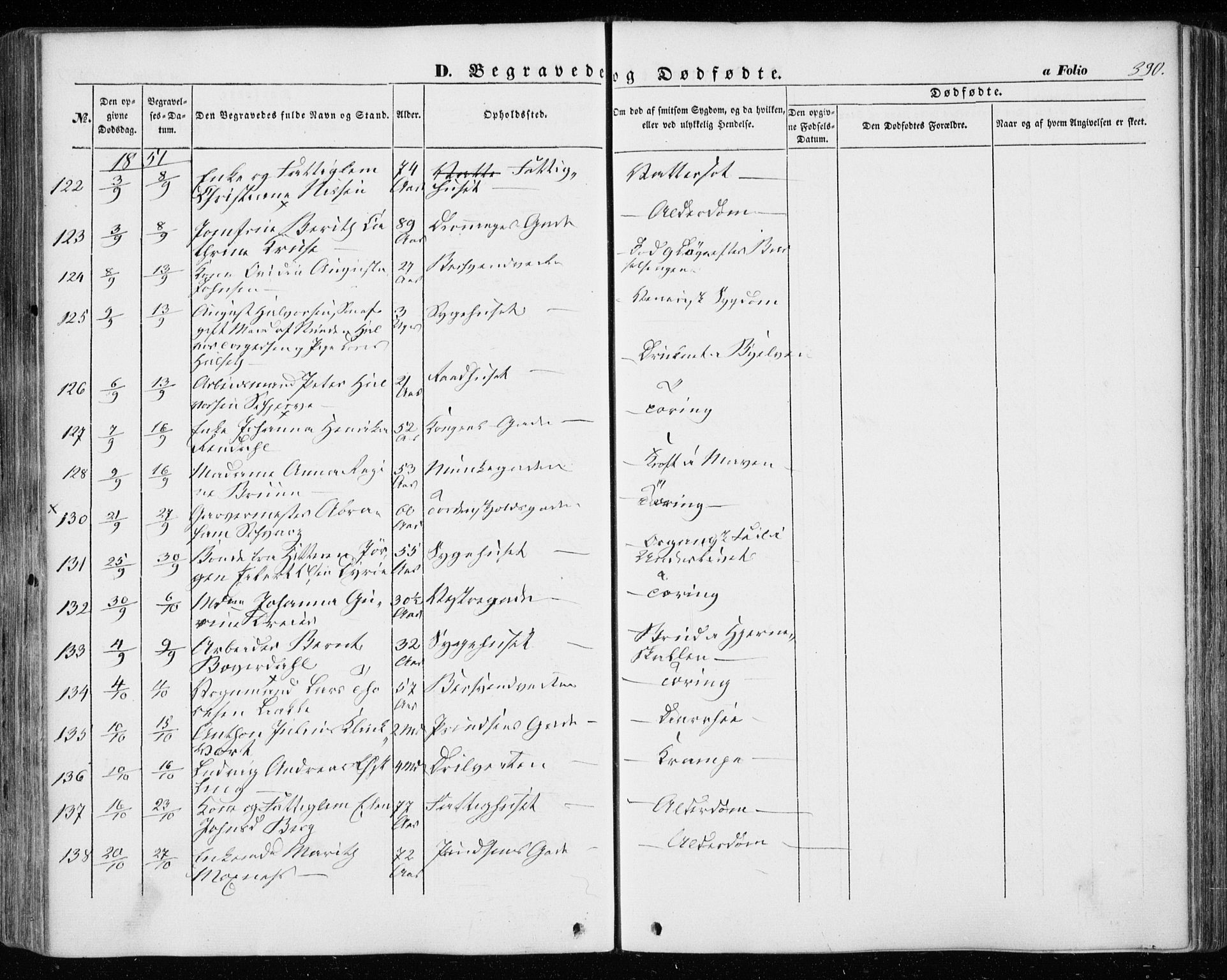Ministerialprotokoller, klokkerbøker og fødselsregistre - Sør-Trøndelag, SAT/A-1456/601/L0051: Ministerialbok nr. 601A19, 1848-1857, s. 390
