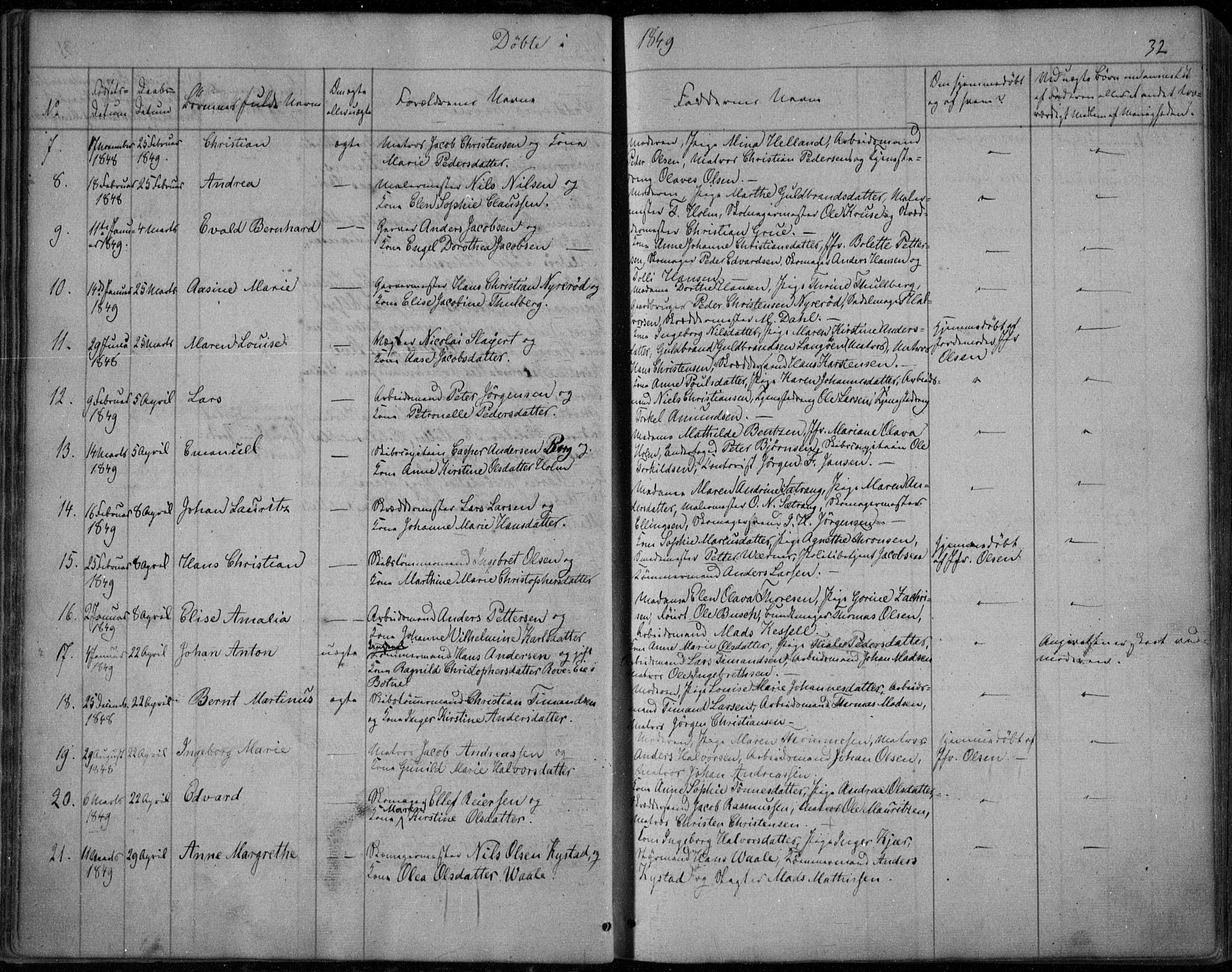 Holmestrand kirkebøker, AV/SAKO-A-346/F/Fa/L0002: Ministerialbok nr. 2, 1840-1866, s. 32