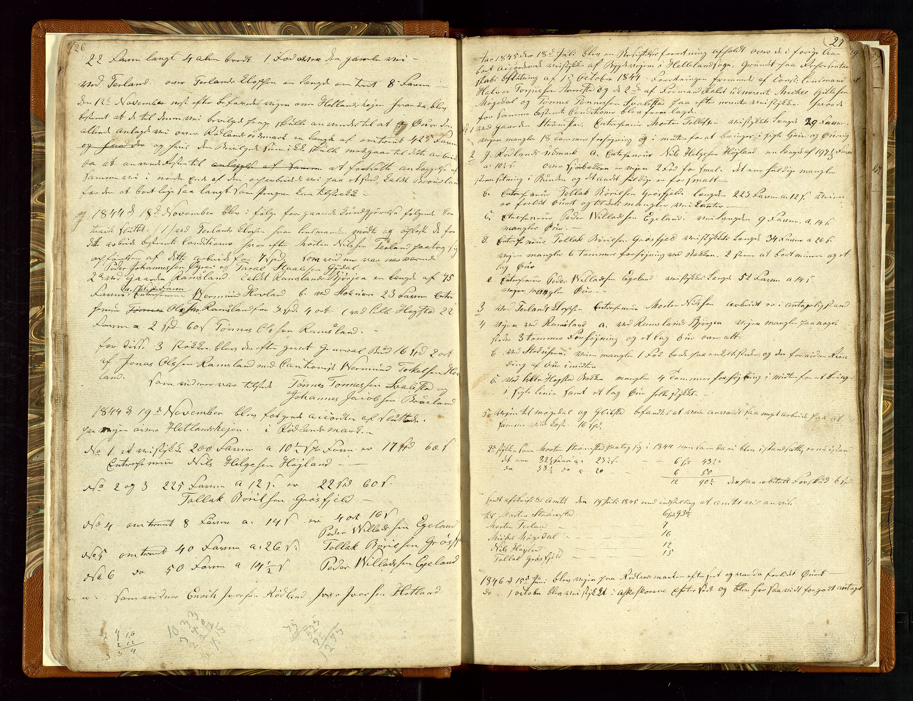 Helleland lensmannskontor, AV/SAST-A-100209/Ya/L0003: Diverseprotokoll, 1842-1960, s. 26-27
