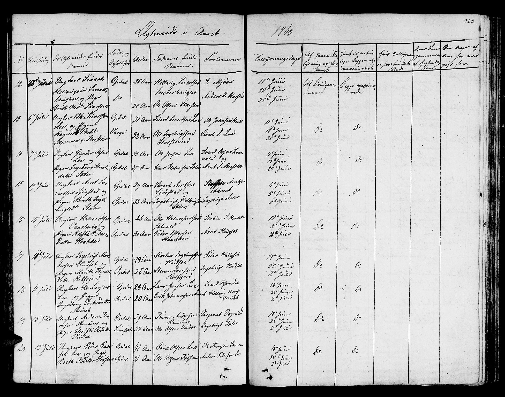 Ministerialprotokoller, klokkerbøker og fødselsregistre - Sør-Trøndelag, SAT/A-1456/678/L0897: Ministerialbok nr. 678A06-07, 1821-1847, s. 323