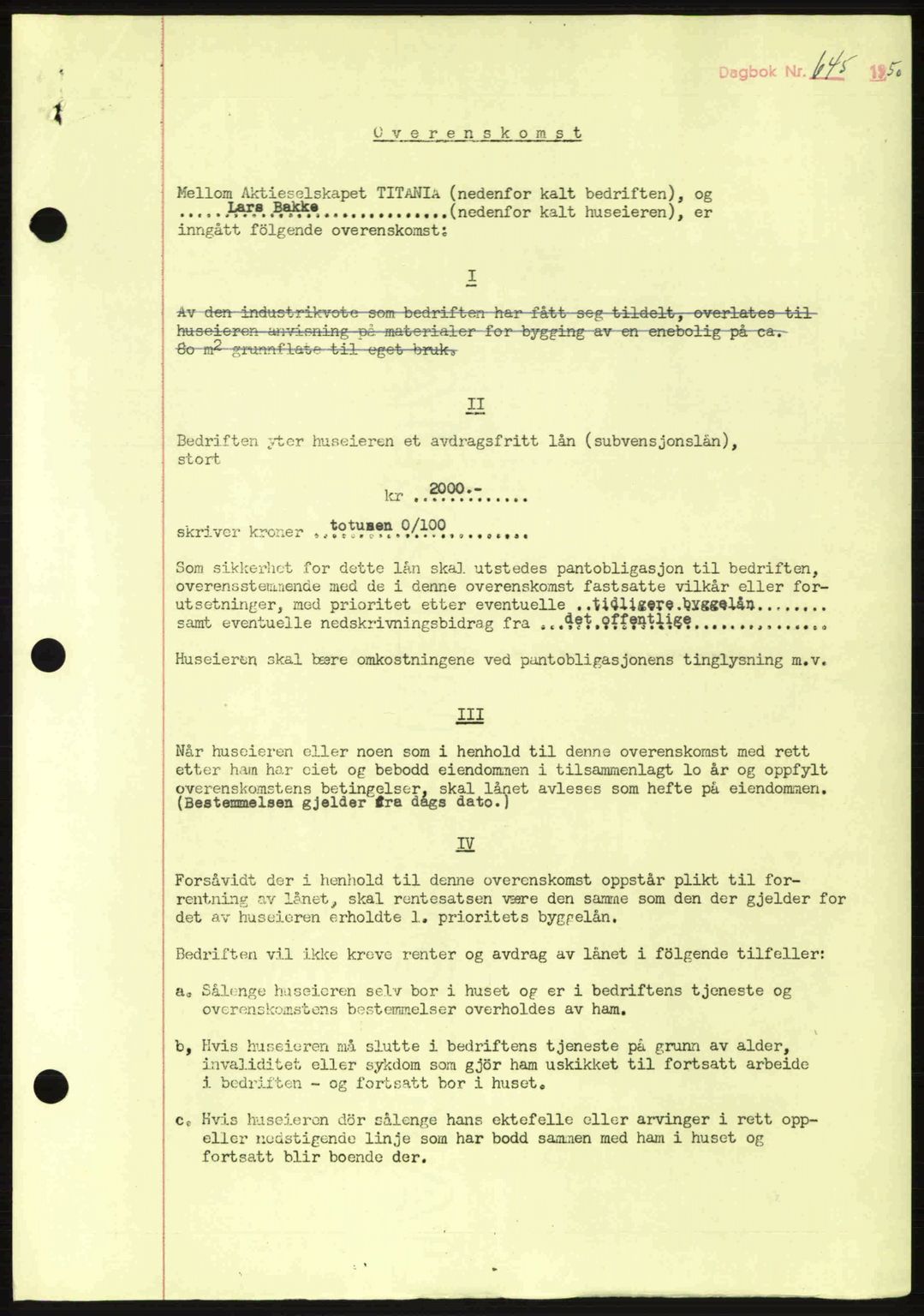 Dalane sorenskriveri, SAST/A-100309/02/G/Gb/L0057: Pantebok nr. B6-11, 1946-1950, Dagboknr: 645/1950