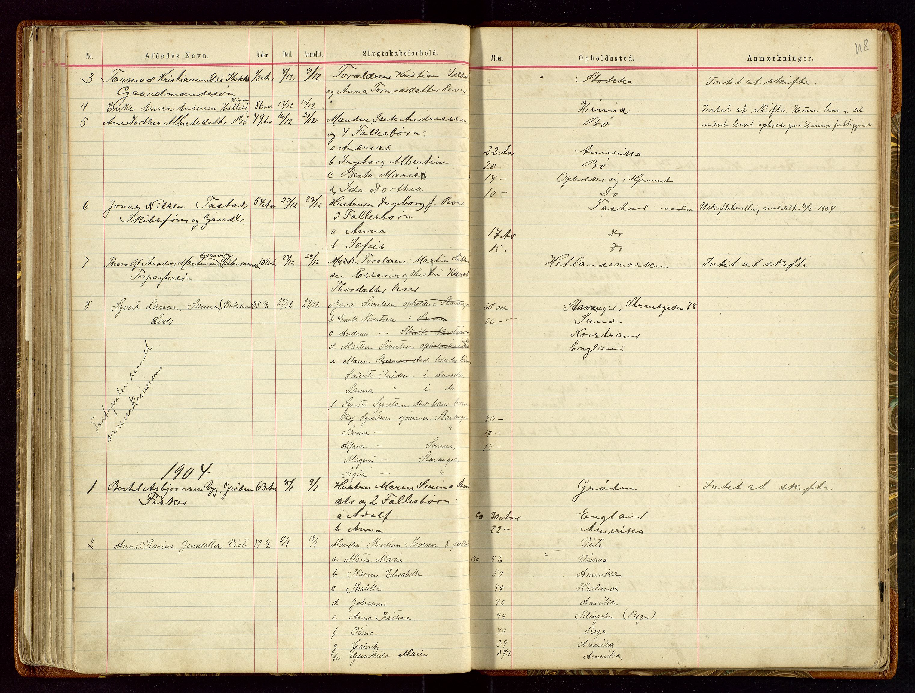 Hetland lensmannskontor, AV/SAST-A-100101/Gga/L0001: Dødsfallprotokoll, 1883-1910, s. 118