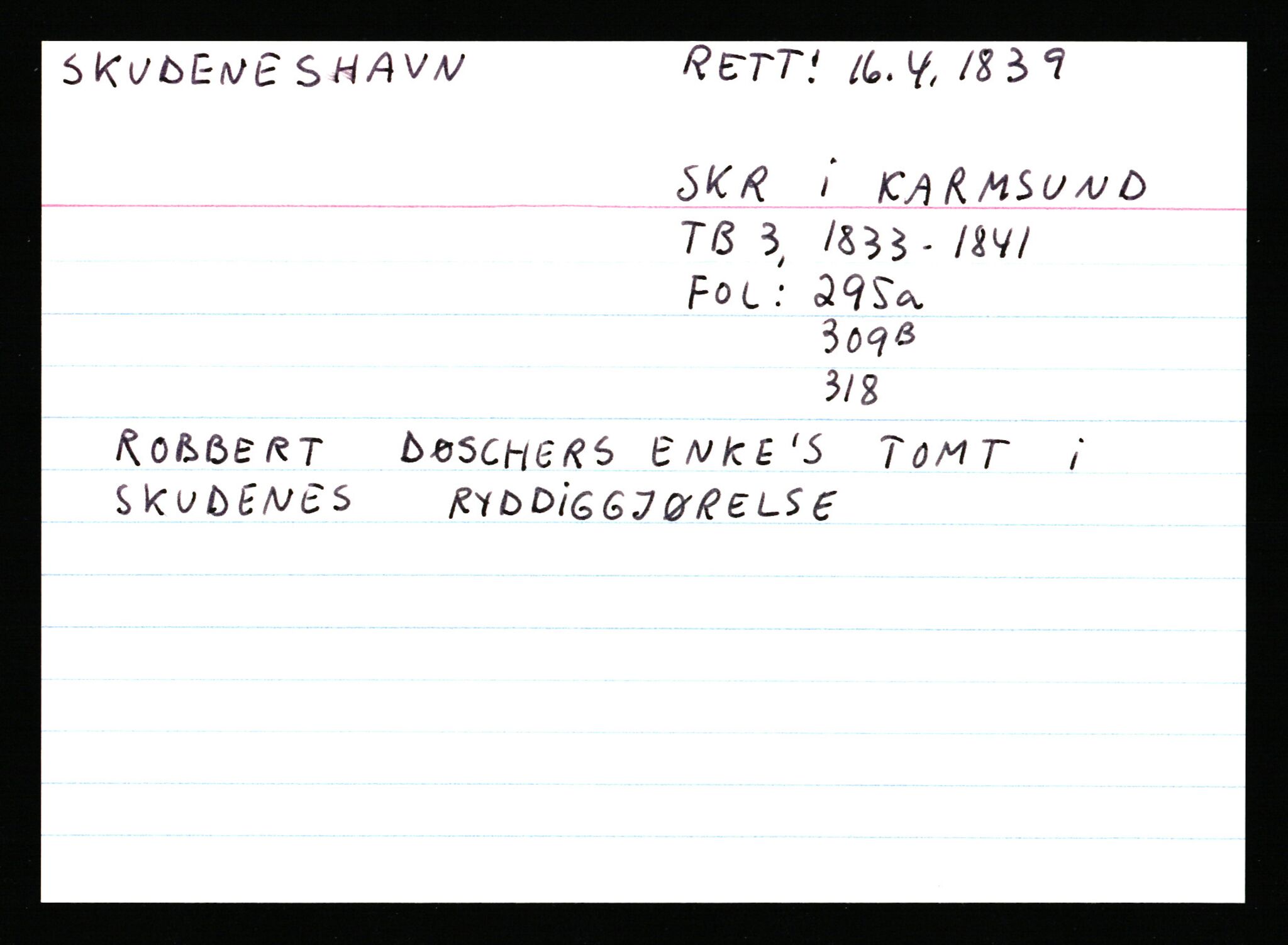 Statsarkivet i Stavanger, AV/SAST-A-101971/03/Y/Ym/L0053: Åstedskort sortert etter gårdsnavn: Skudeneshavn - Solbjør, 1600-1950, s. 26