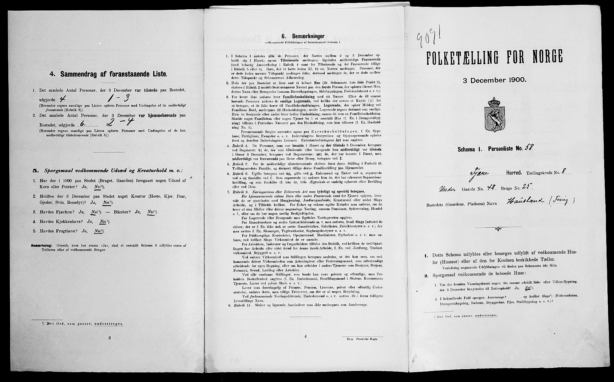 SAK, Folketelling 1900 for 0923 Fjære herred, 1900, s. 1765