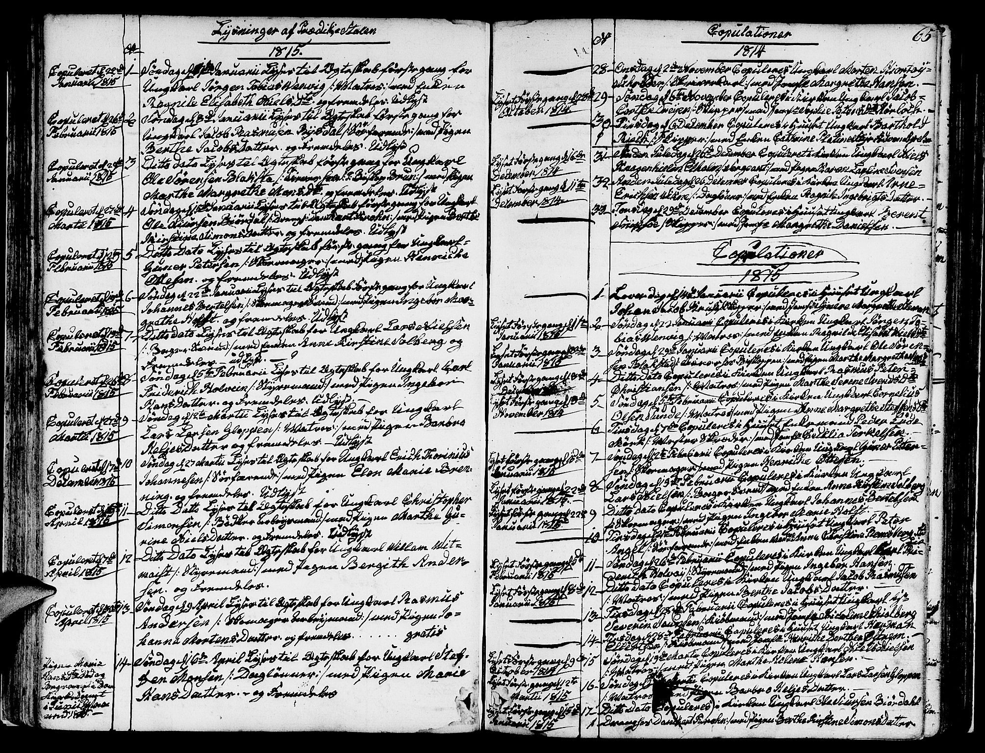 Nykirken Sokneprestembete, AV/SAB-A-77101/H/Hab: Klokkerbok nr. A 2, 1782-1847, s. 65