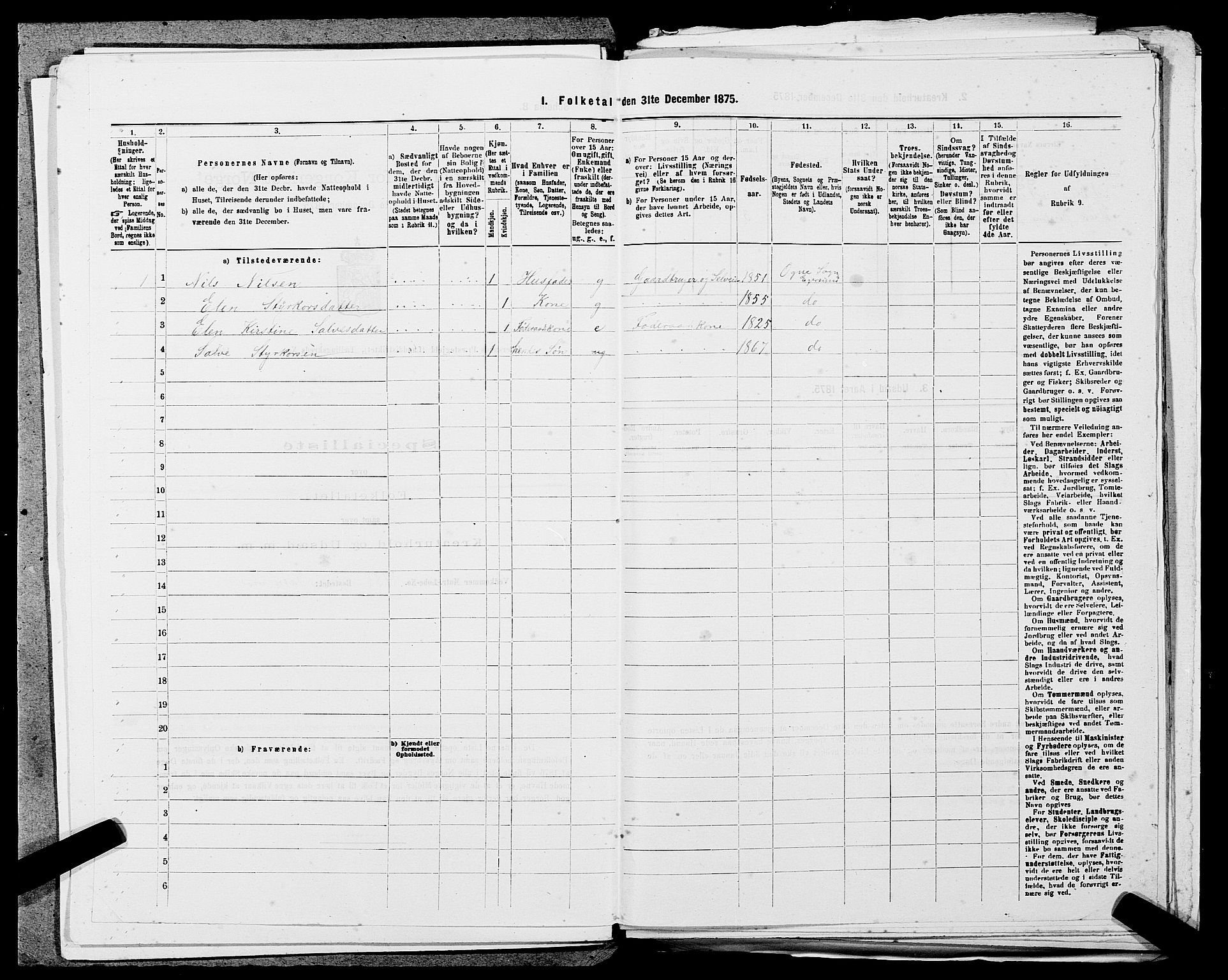 SAST, Folketelling 1875 for 1116L Eigersund prestegjeld, Eigersund landsokn og Ogna sokn, 1875, s. 1074