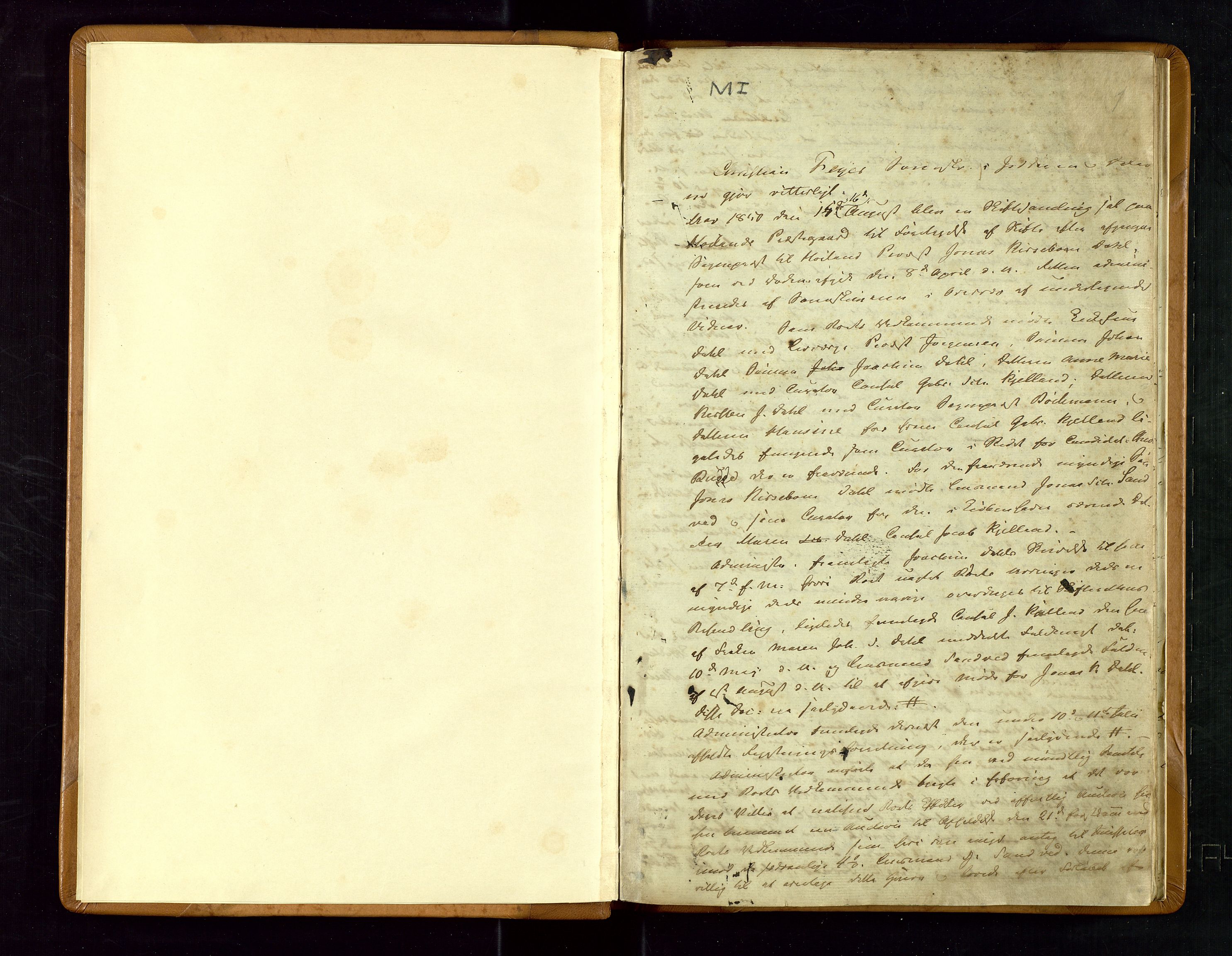 Jæren og Dalane sorenskriveri, AV/SAST-A-100306/5/50BB/L0006: SKIFTEPROTOKOLL DALANE, 1850-1866, s. 0b-1a