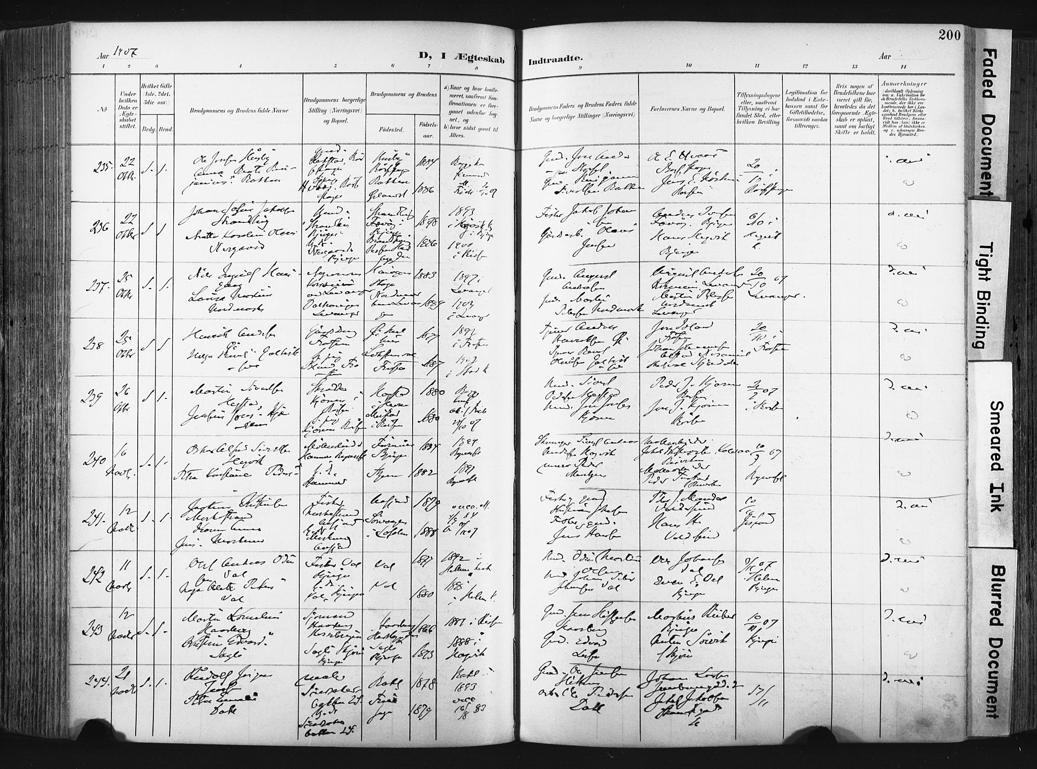 Ministerialprotokoller, klokkerbøker og fødselsregistre - Sør-Trøndelag, SAT/A-1456/604/L0201: Ministerialbok nr. 604A21, 1901-1911, s. 200