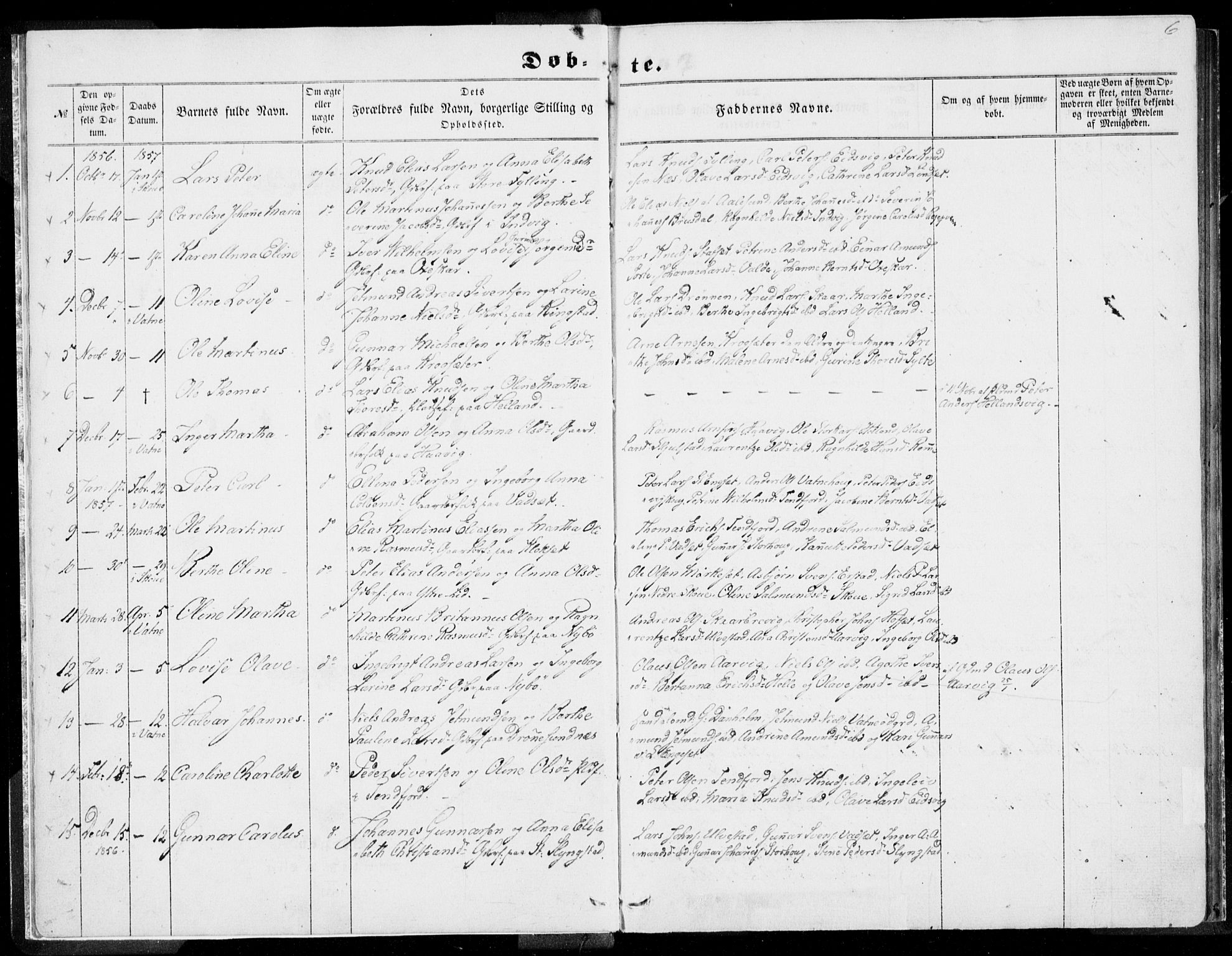 Ministerialprotokoller, klokkerbøker og fødselsregistre - Møre og Romsdal, AV/SAT-A-1454/524/L0354: Ministerialbok nr. 524A06, 1857-1863, s. 6