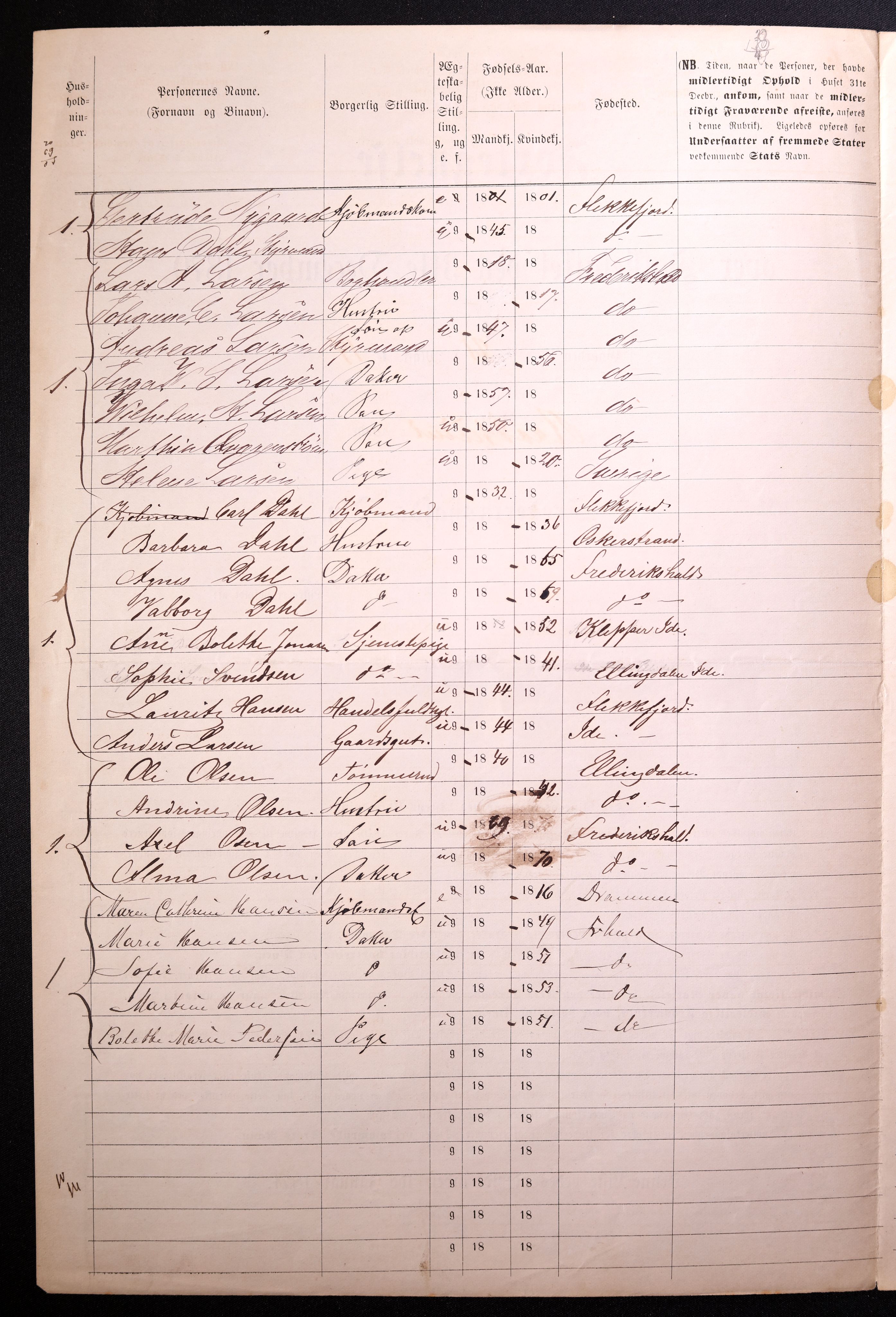 RA, Folketelling 1870 for 0101 Fredrikshald kjøpstad, 1870, s. 528