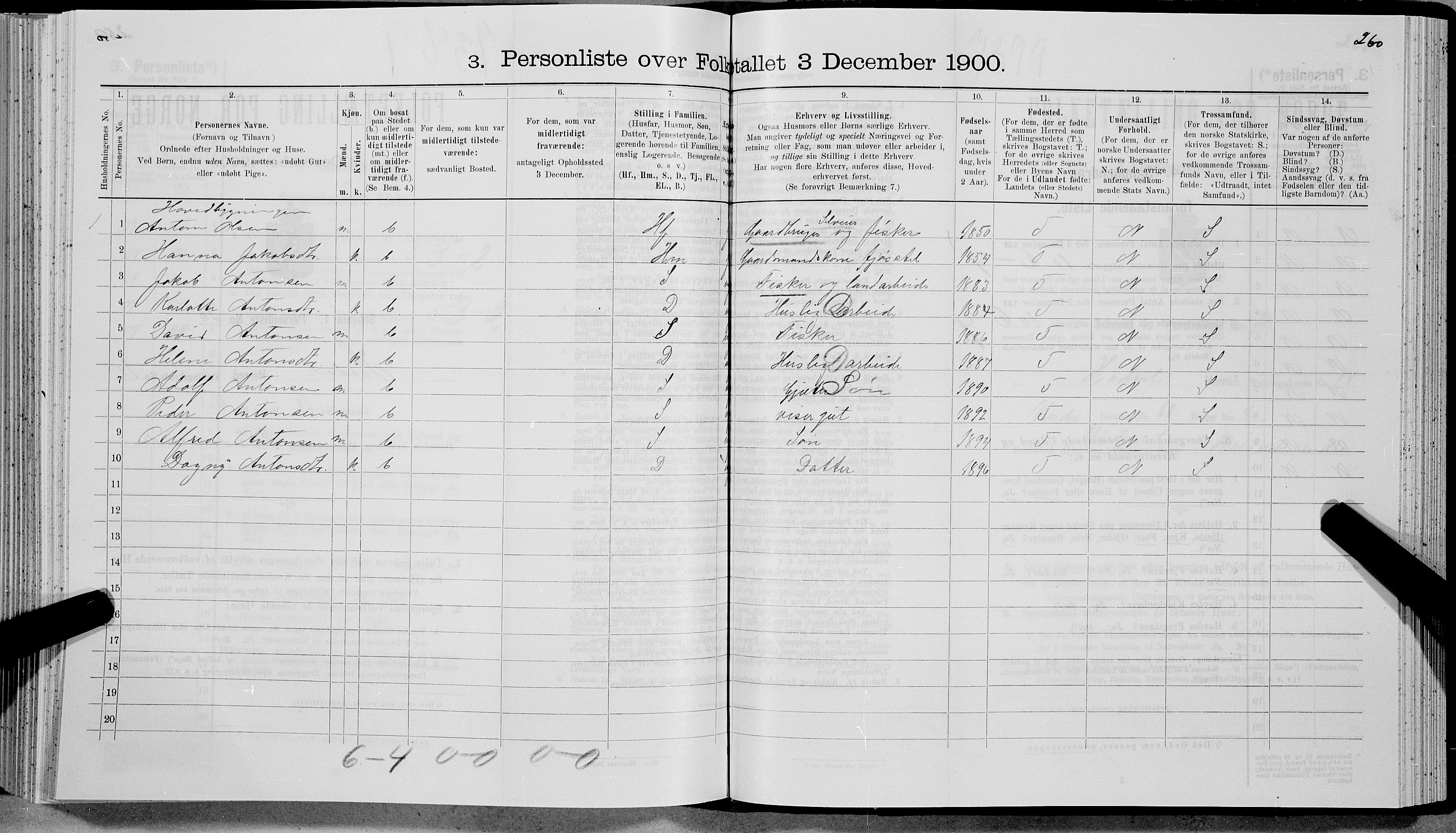 SAT, Folketelling 1900 for 1866 Hadsel herred, 1900, s. 1366