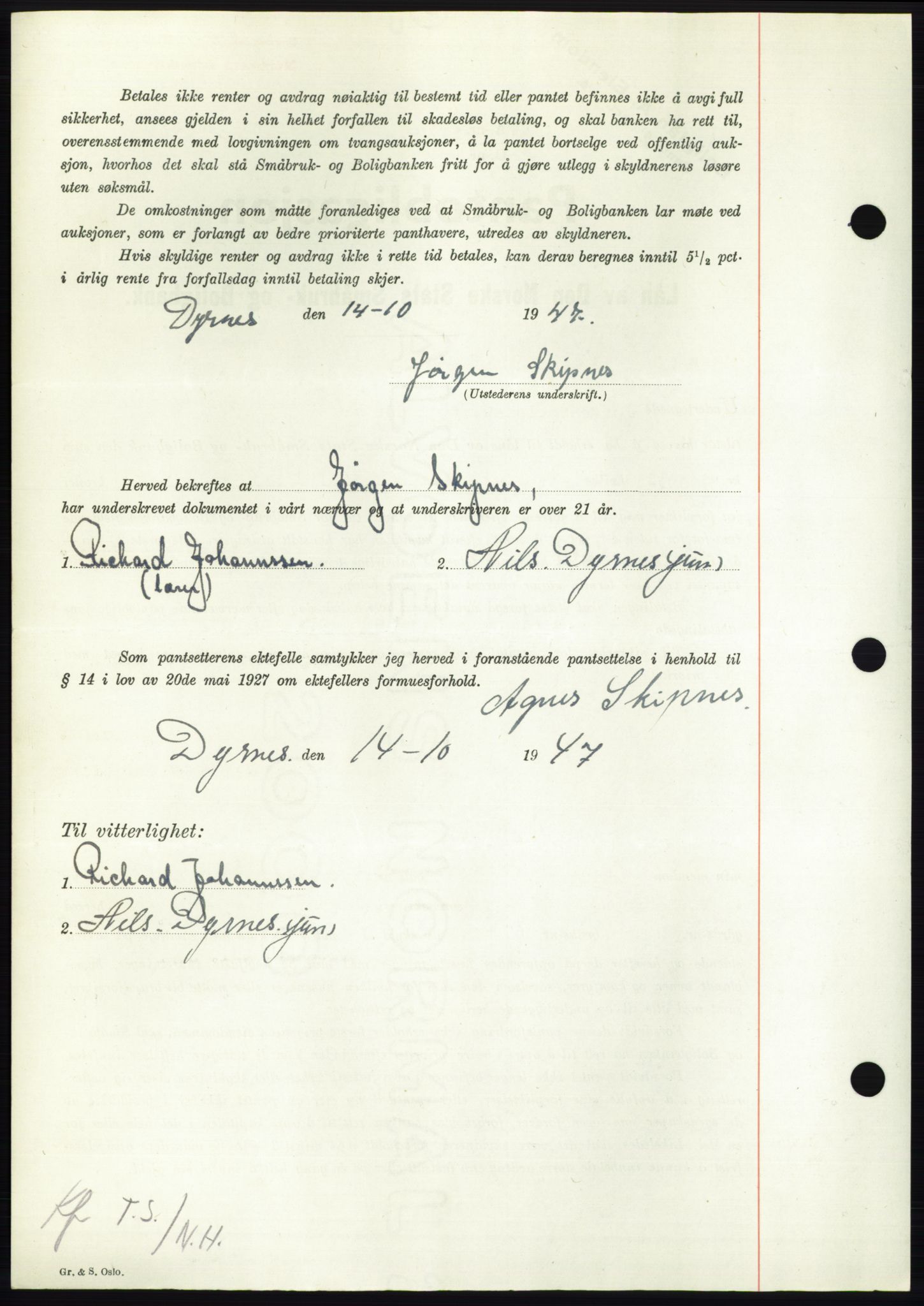 Nordmøre sorenskriveri, AV/SAT-A-4132/1/2/2Ca: Pantebok nr. B97, 1947-1948, Dagboknr: 2411/1947