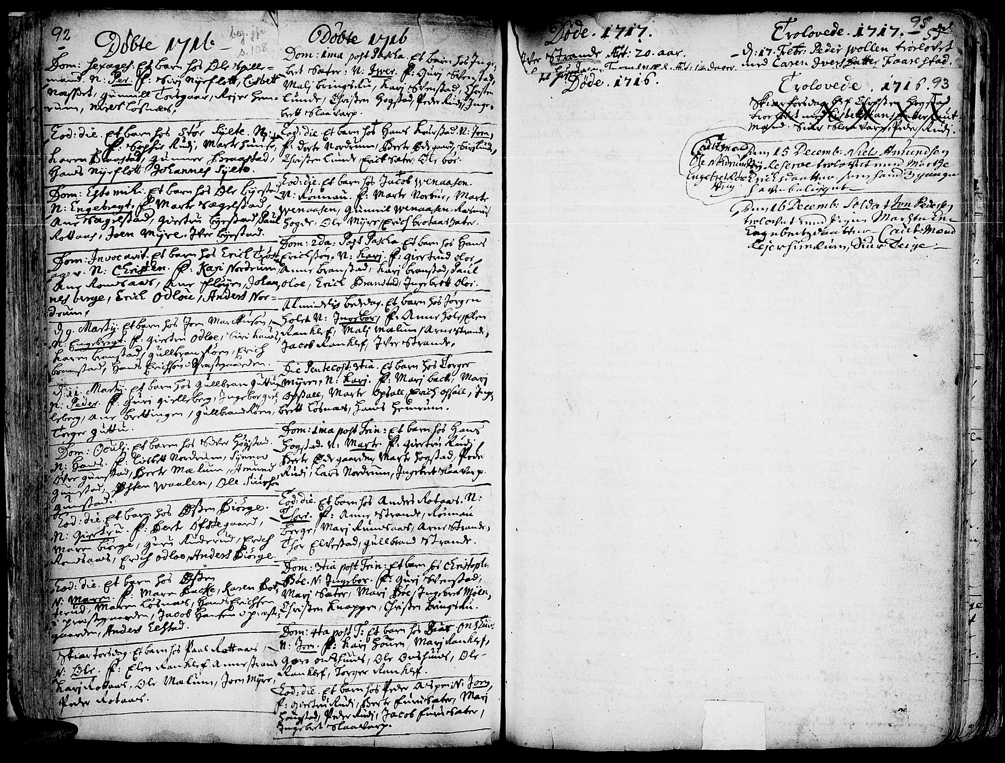 Ringebu prestekontor, AV/SAH-PREST-082/H/Ha/Haa/L0001: Ministerialbok nr. 1, 1696-1733, s. 92-93
