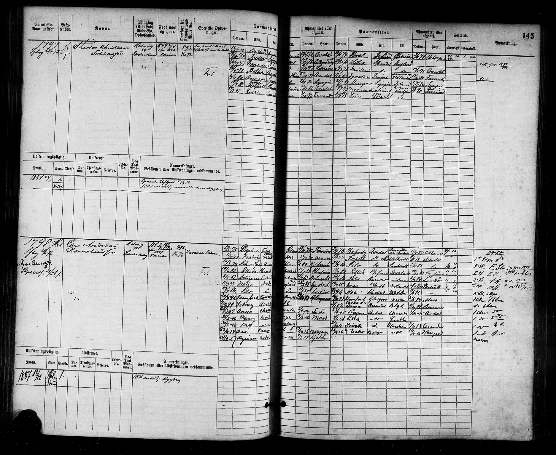 Farsund mønstringskrets, AV/SAK-2031-0017/F/Fb/L0003: Hovedrulle nr 1509-2274, M-6, 1868-1915, s. 151