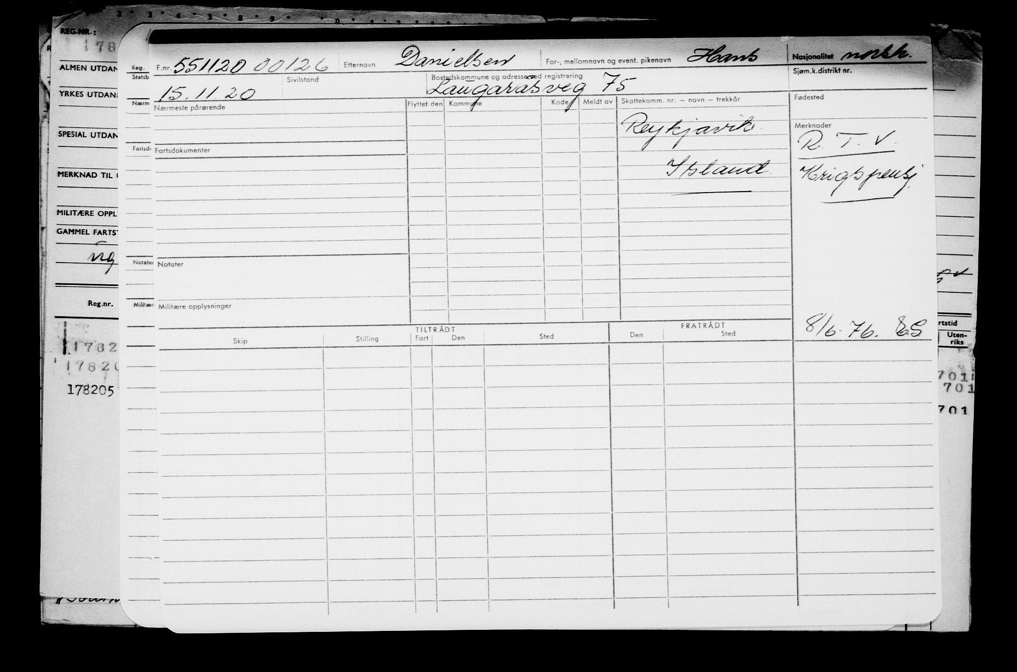 Direktoratet for sjømenn, AV/RA-S-3545/G/Gb/L0187: Hovedkort, 1920, s. 334