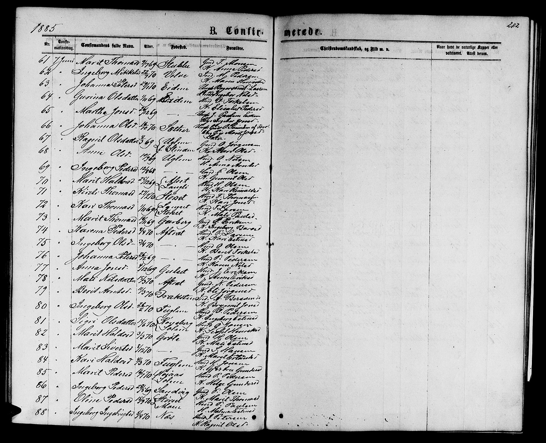 Ministerialprotokoller, klokkerbøker og fødselsregistre - Sør-Trøndelag, SAT/A-1456/695/L1156: Klokkerbok nr. 695C07, 1869-1888, s. 202