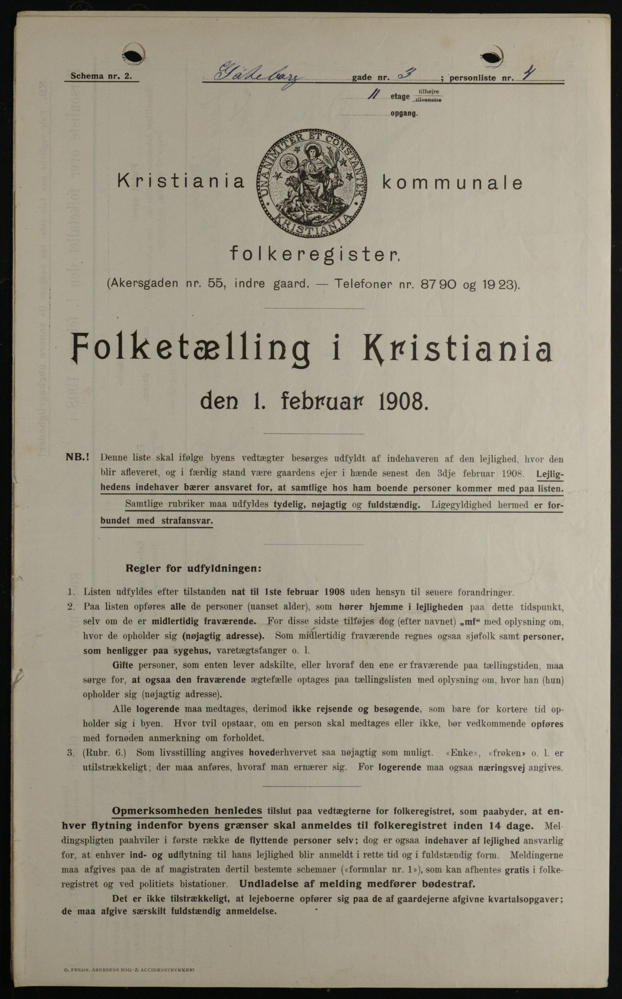 OBA, Kommunal folketelling 1.2.1908 for Kristiania kjøpstad, 1908, s. 29556