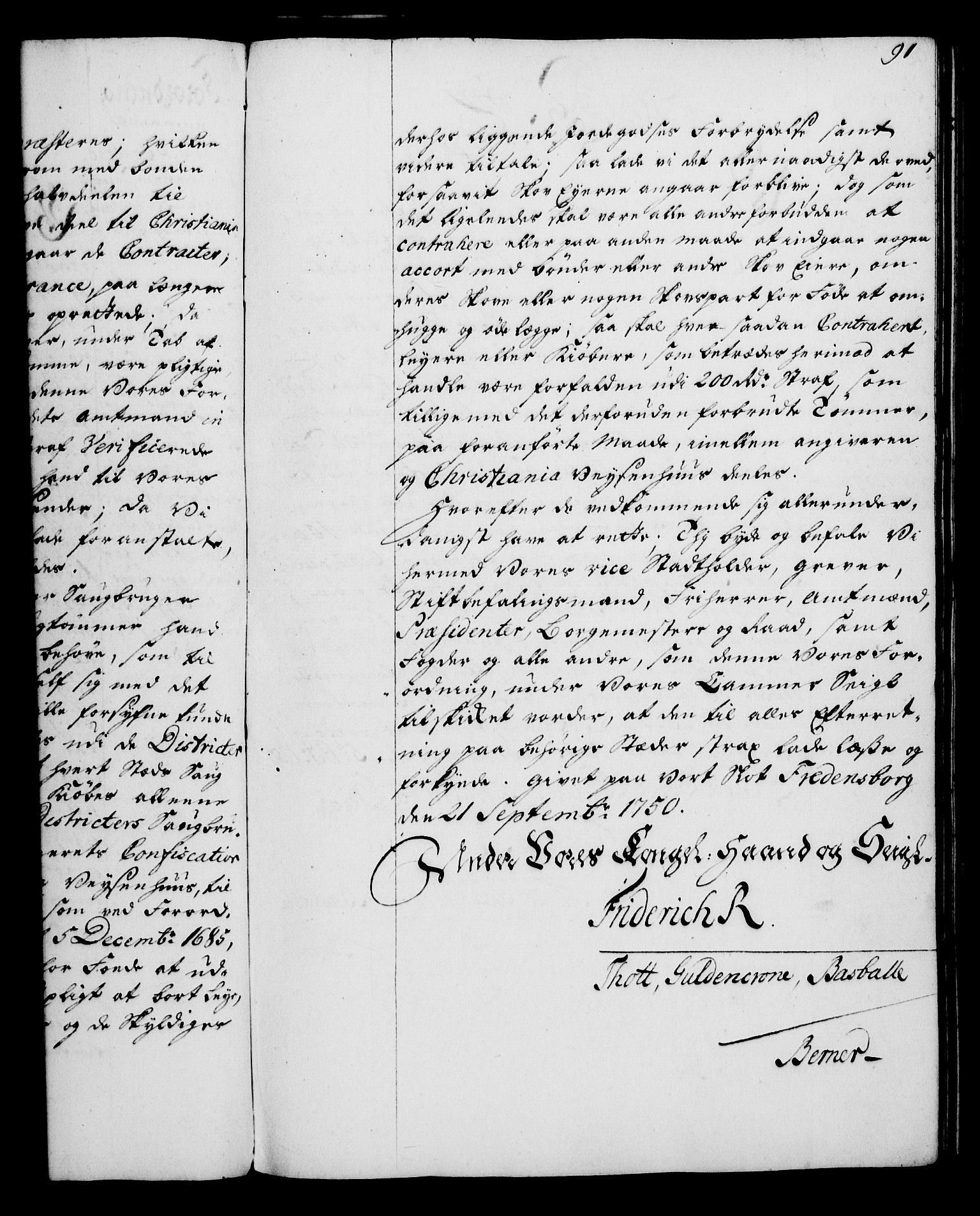 Rentekammeret, Kammerkanselliet, RA/EA-3111/G/Gg/Gga/L0006: Norsk ekspedisjonsprotokoll med register (merket RK 53.6), 1749-1759, s. 91