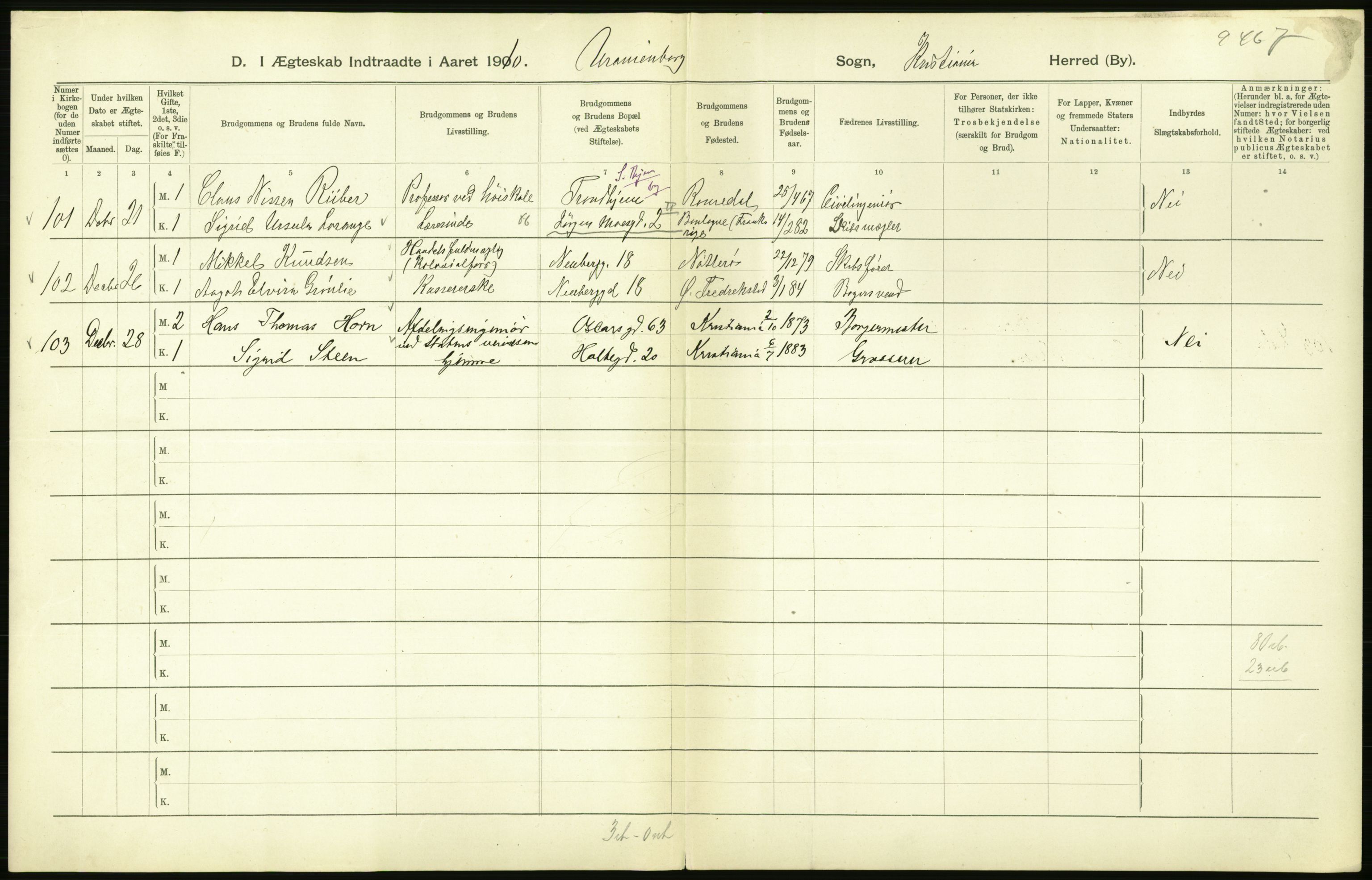 Statistisk sentralbyrå, Sosiodemografiske emner, Befolkning, AV/RA-S-2228/D/Df/Dfa/Dfah/L0009: Kristiania: Gifte og dødfødte., 1910, s. 656