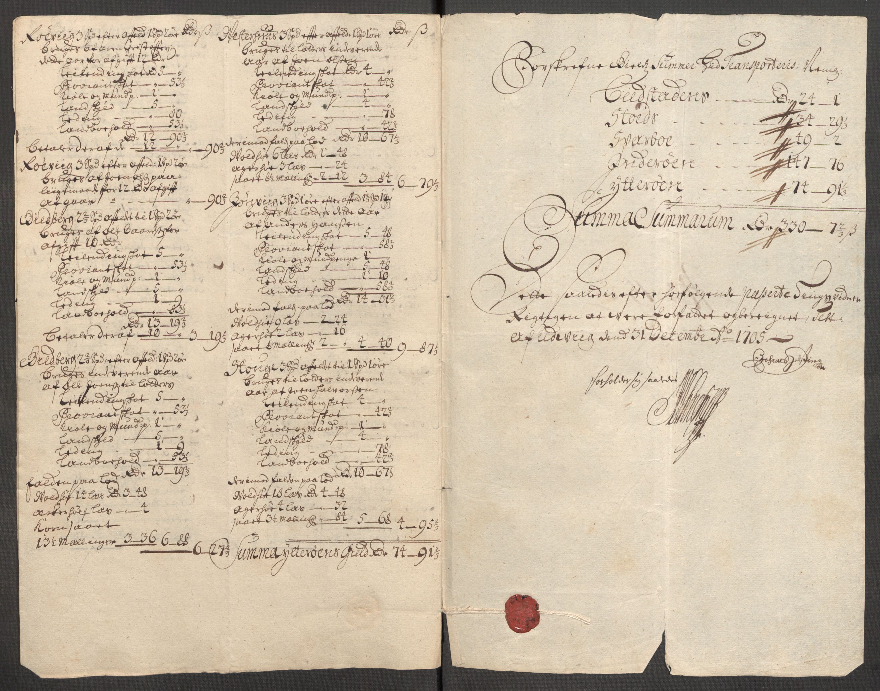 Rentekammeret inntil 1814, Reviderte regnskaper, Fogderegnskap, AV/RA-EA-4092/R63/L4314: Fogderegnskap Inderøy, 1705, s. 176