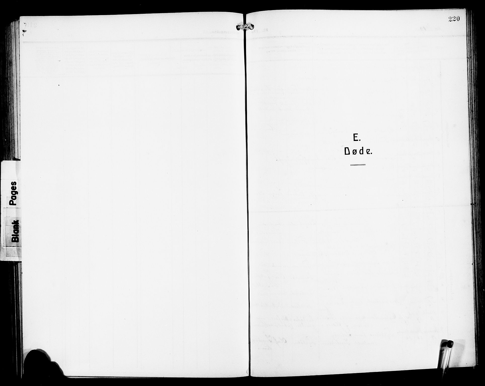 Laksevåg Sokneprestembete, AV/SAB-A-76501/H/Ha/Hab/Haba/L0005: Klokkerbok nr. A 5, 1910-1917, s. 220
