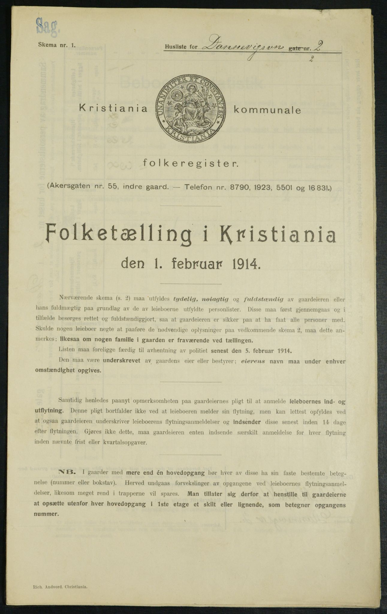 OBA, Kommunal folketelling 1.2.1914 for Kristiania, 1914, s. 15204