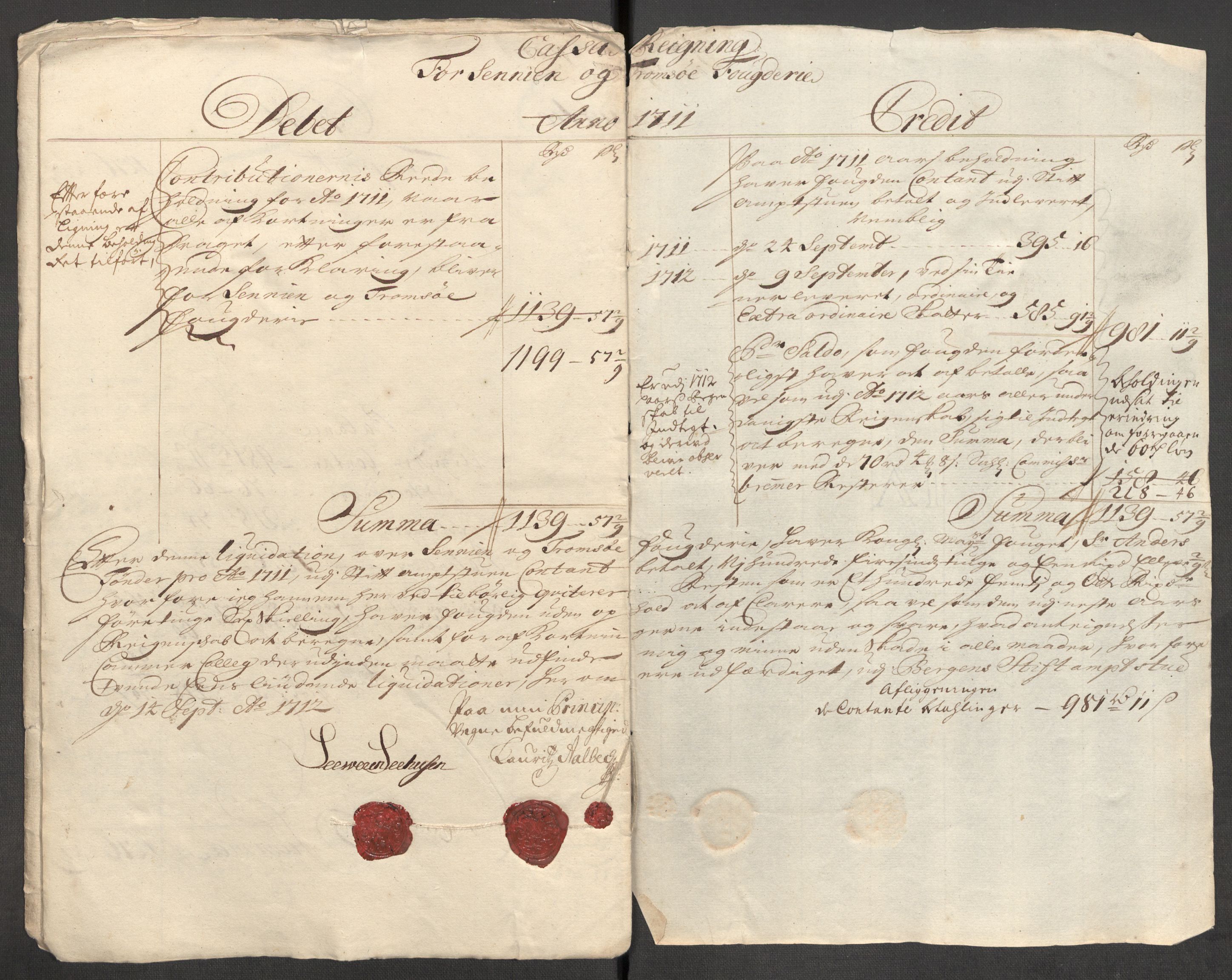 Rentekammeret inntil 1814, Reviderte regnskaper, Fogderegnskap, AV/RA-EA-4092/R68/L4758: Fogderegnskap Senja og Troms, 1711-1712, s. 12