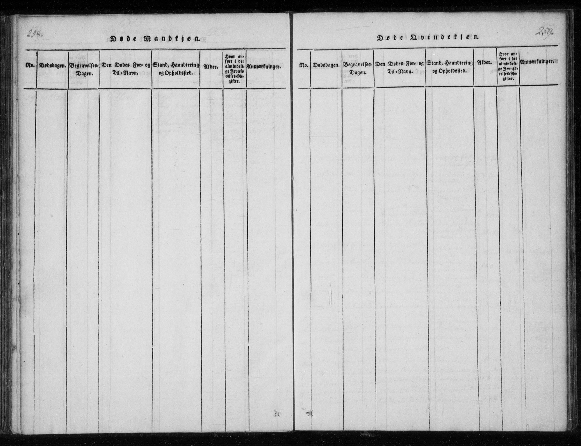 Ministerialprotokoller, klokkerbøker og fødselsregistre - Nordland, AV/SAT-A-1459/825/L0353: Ministerialbok nr. 825A07, 1820-1826, s. 258-259