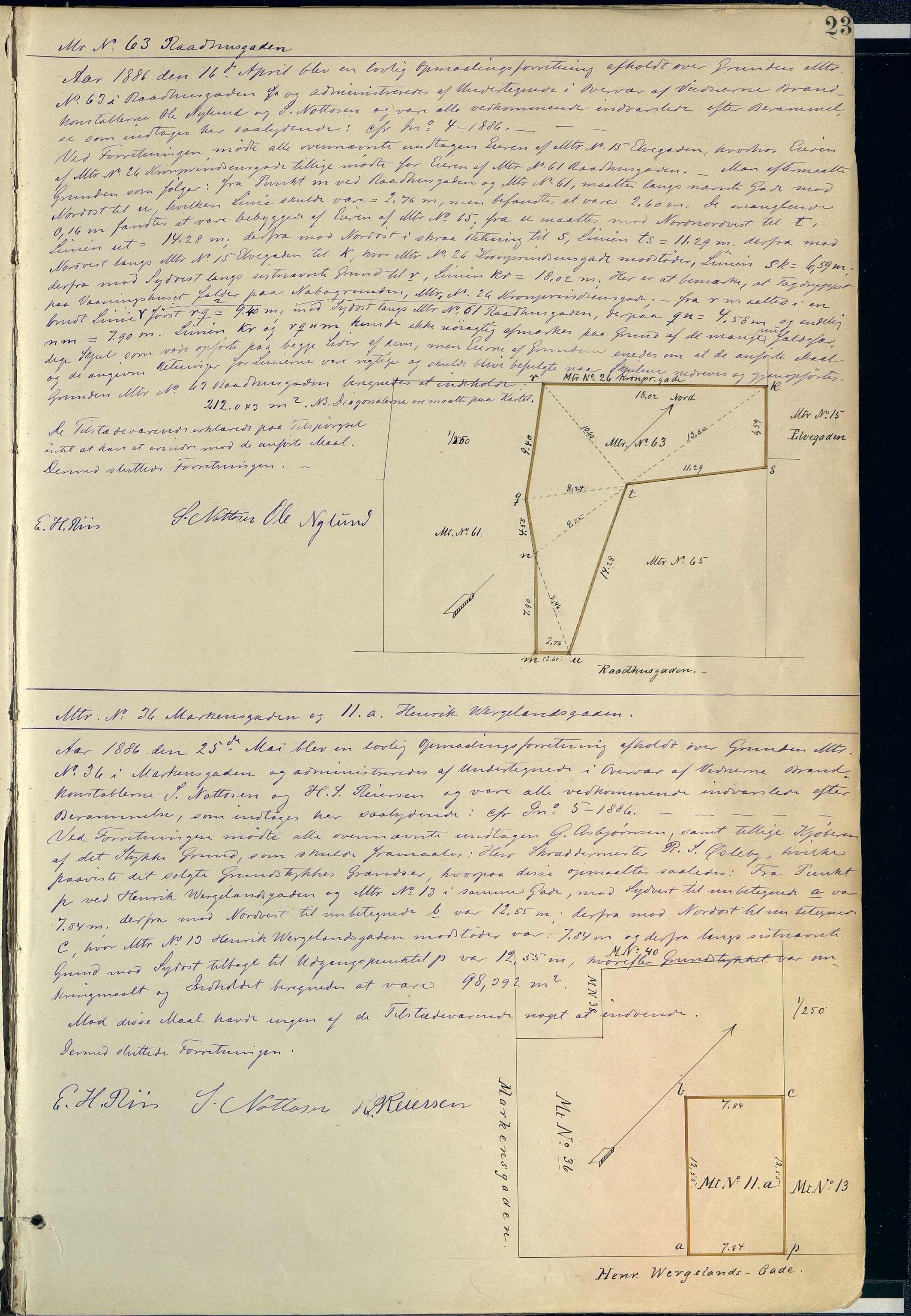 Kristiansand By - Magistraten, ARKSOR/1001KG122/I/Ic/L0008: Grunnmålingsprotokoll nr.6 (d), 1884-1908