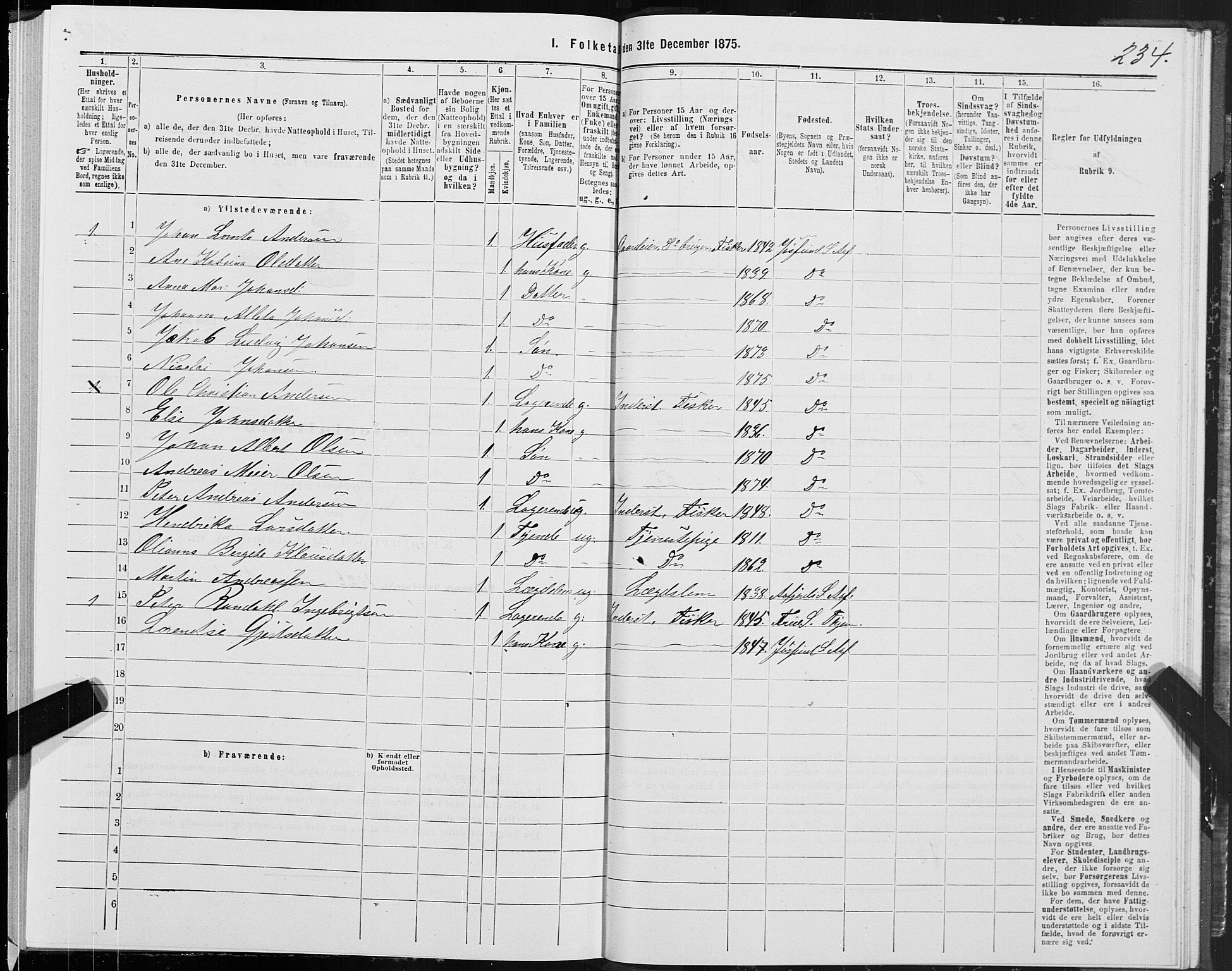 SAT, Folketelling 1875 for 1630P Aafjorden prestegjeld, 1875, s. 3234