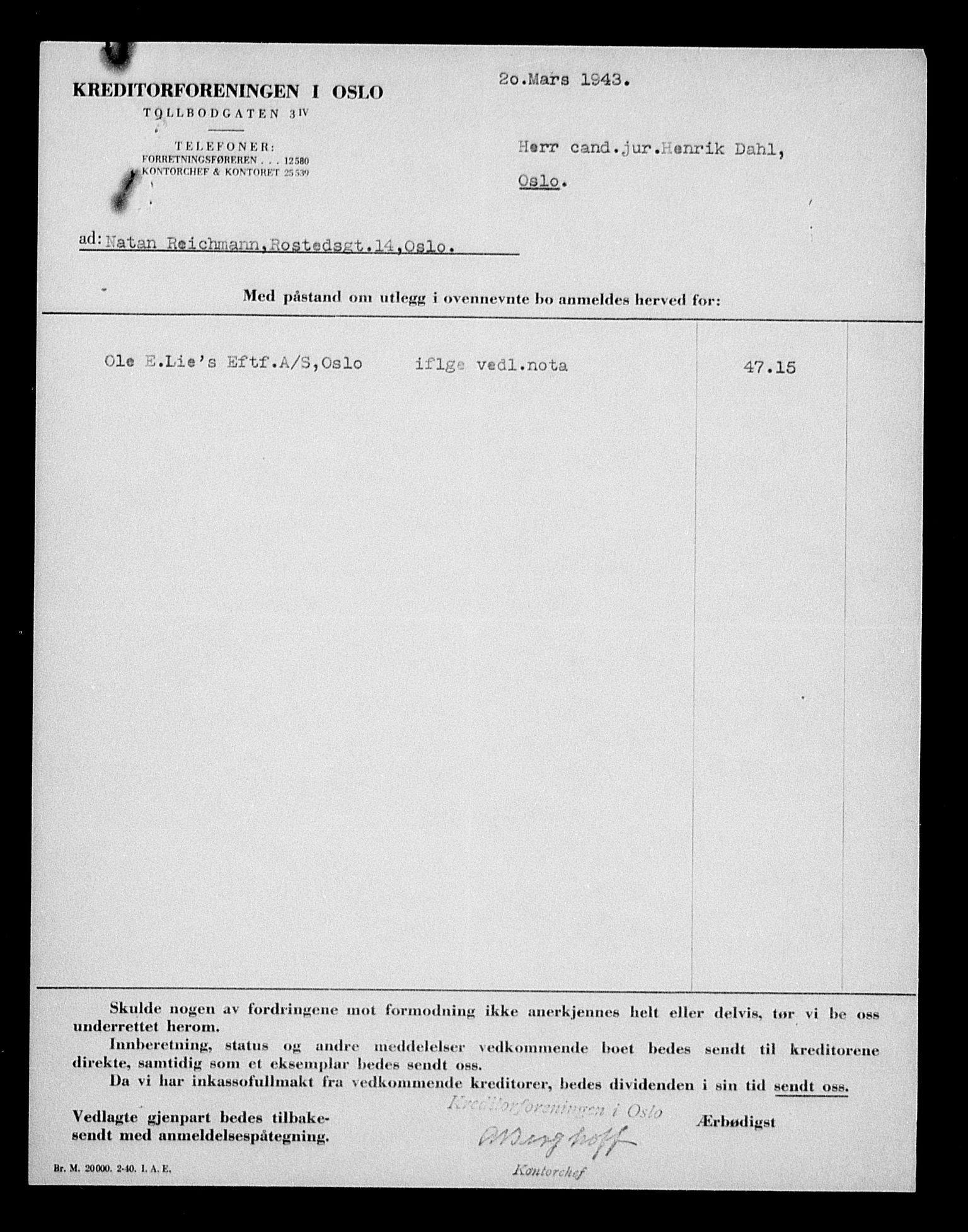 Justisdepartementet, Tilbakeføringskontoret for inndratte formuer, RA/S-1564/H/Hc/Hcc/L0972: --, 1945-1947, s. 459