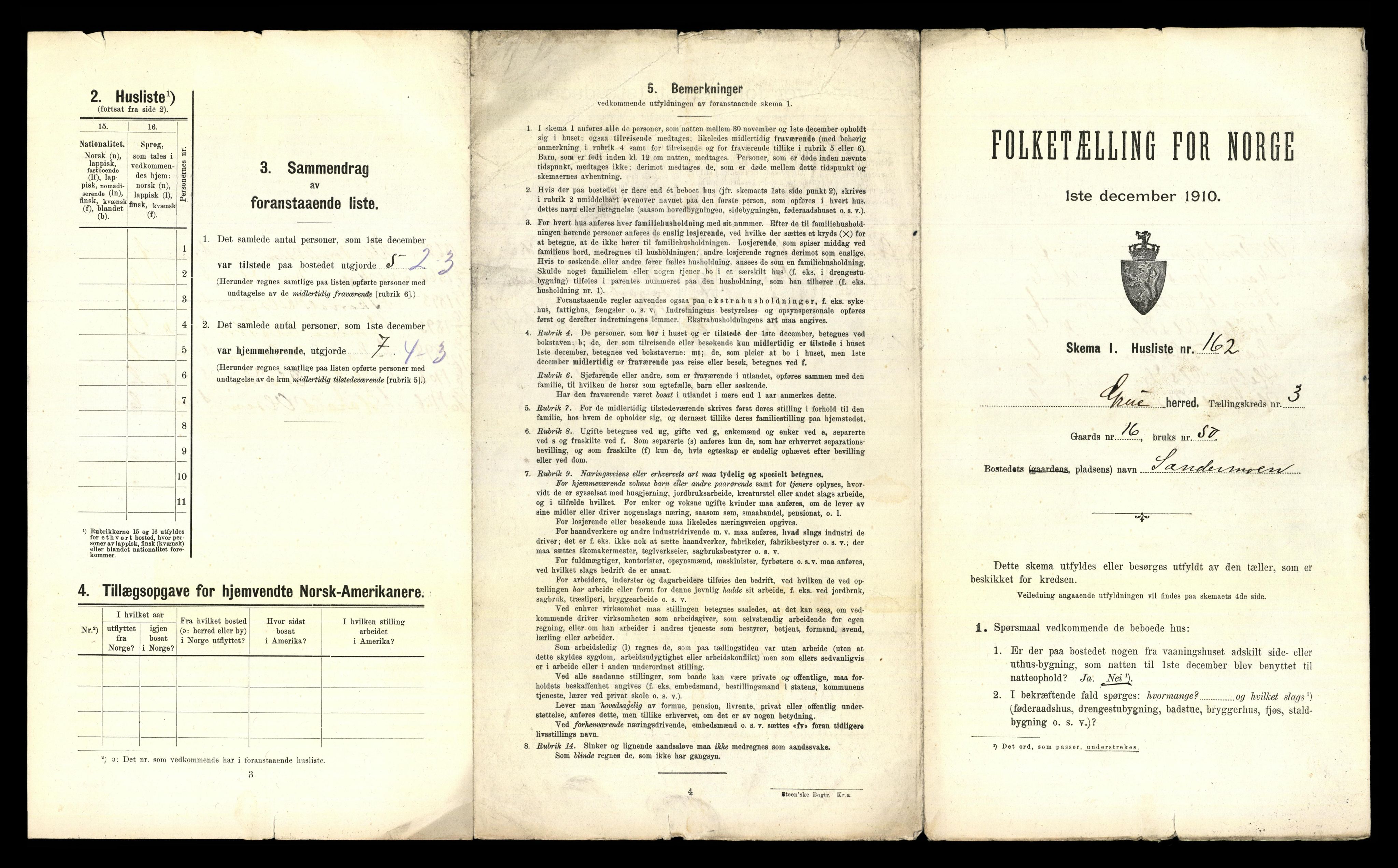 RA, Folketelling 1910 for 0423 Grue herred, 1910, s. 735