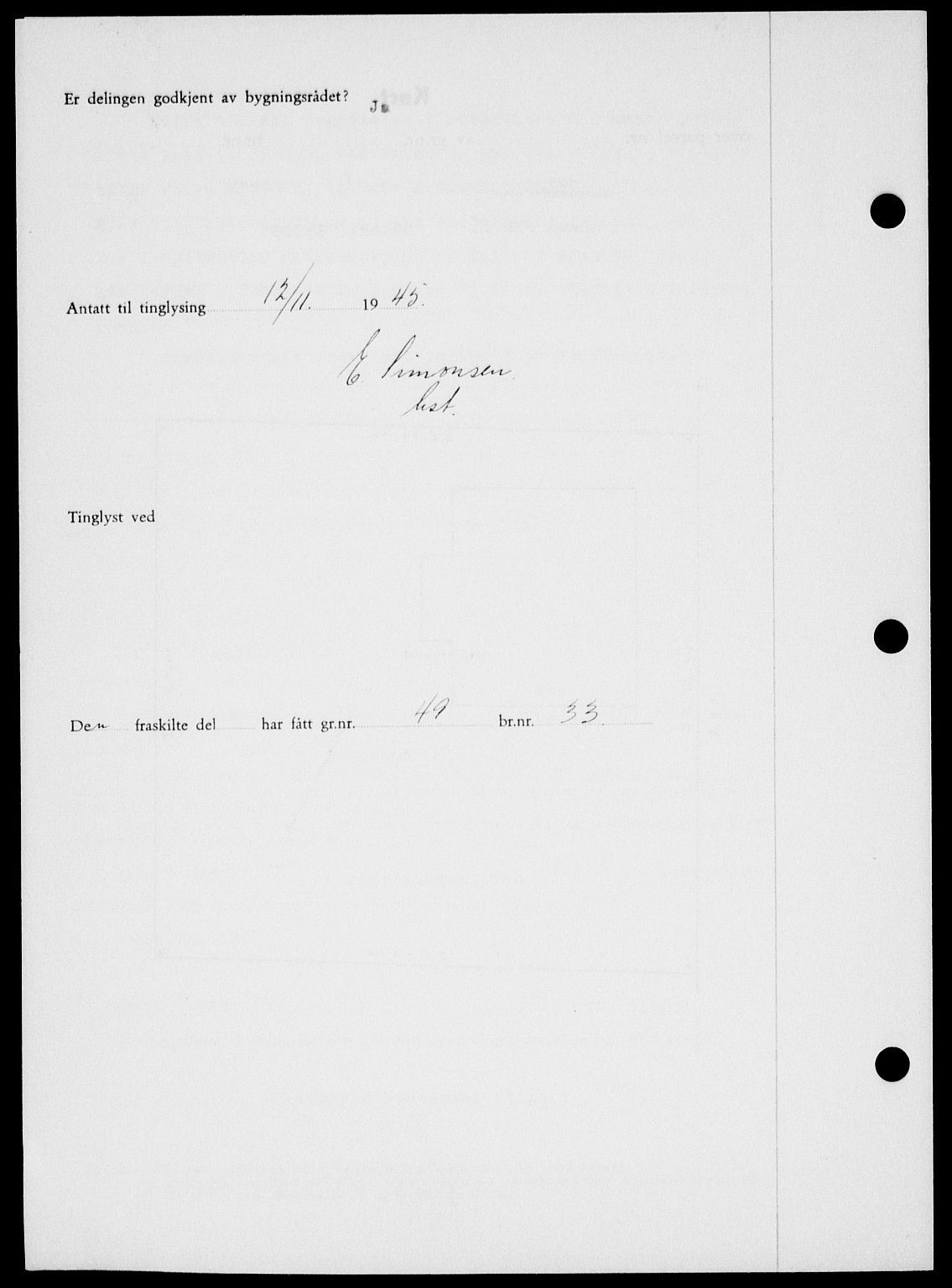 Onsøy sorenskriveri, SAO/A-10474/G/Ga/Gab/L0015: Pantebok nr. II A-15, 1945-1946, Dagboknr: 1503/1945