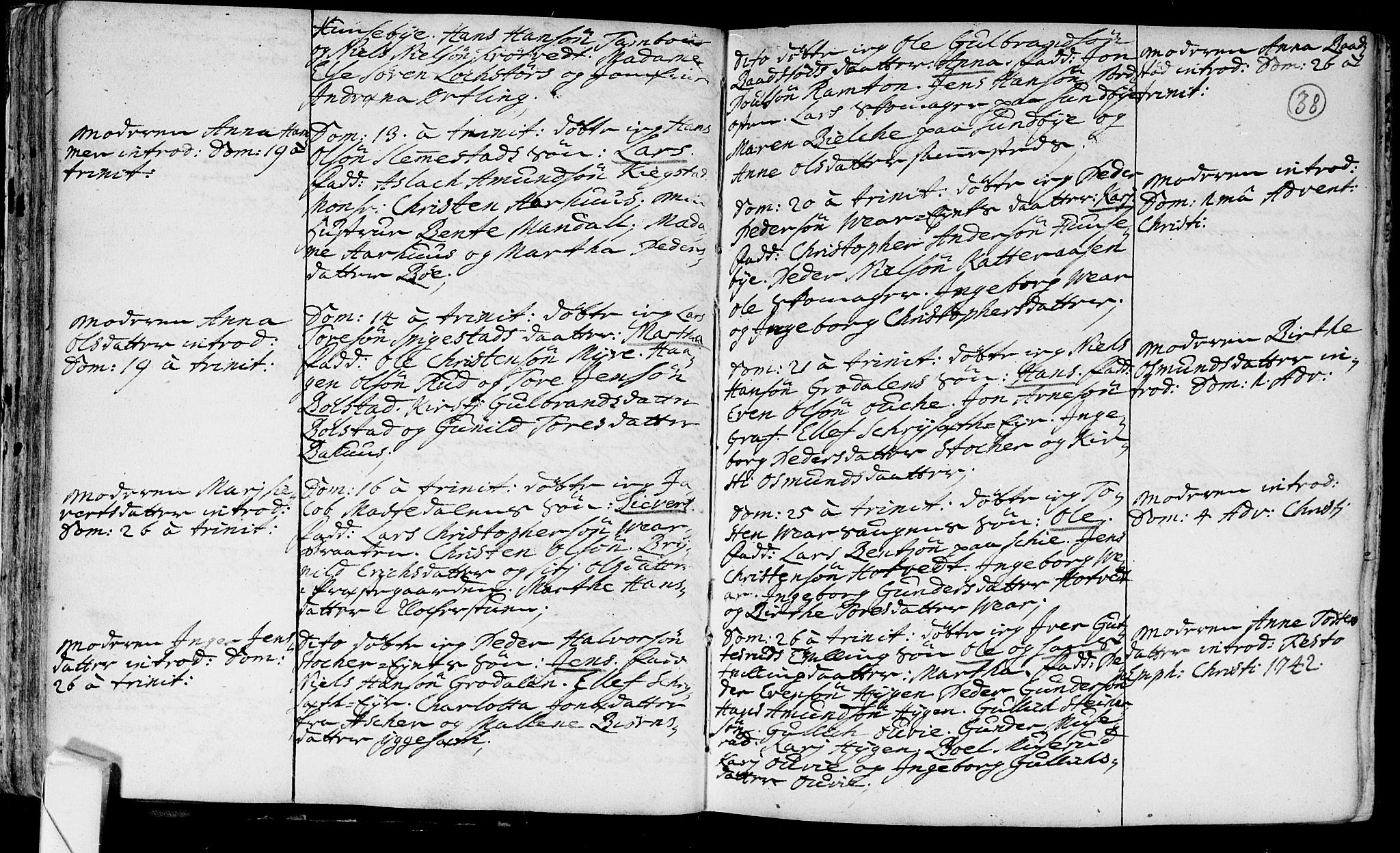 Røyken kirkebøker, SAKO/A-241/F/Fa/L0002: Ministerialbok nr. 2, 1731-1782, s. 38