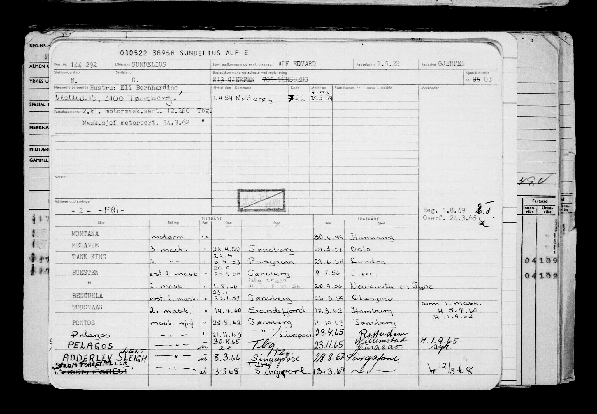 Direktoratet for sjømenn, AV/RA-S-3545/G/Gb/L0206: Hovedkort, 1922, s. 23