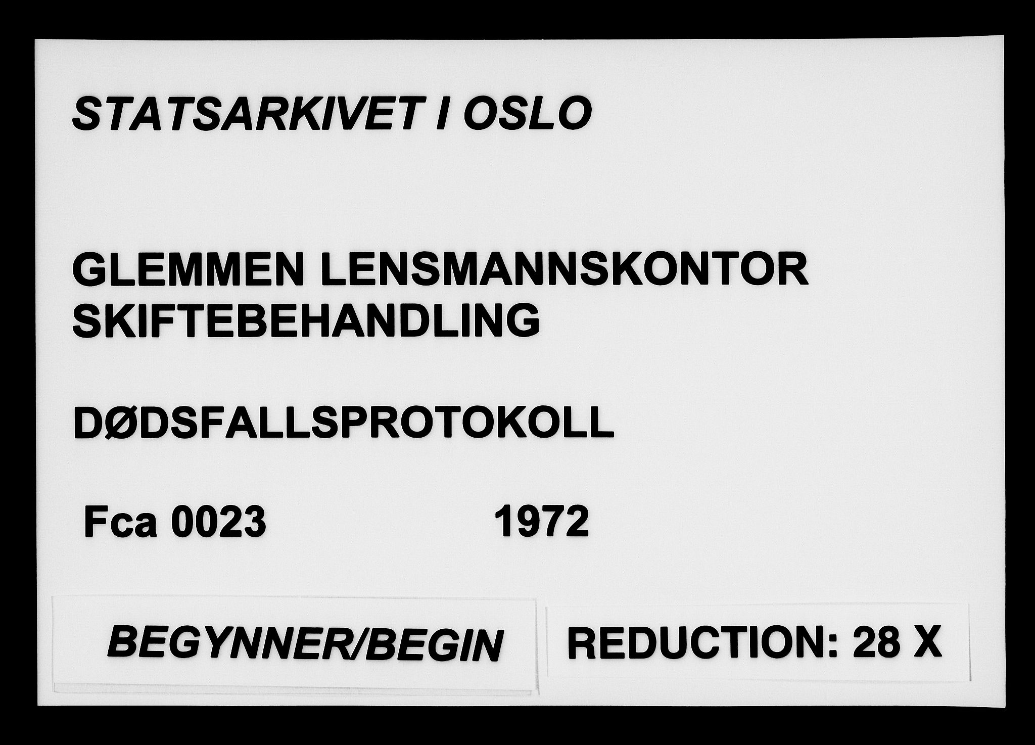 Glemmen lensmannskontor, SAO/A-10123/H/Ha/Haa/L0023: Dødsfallsprotokoll, 1972