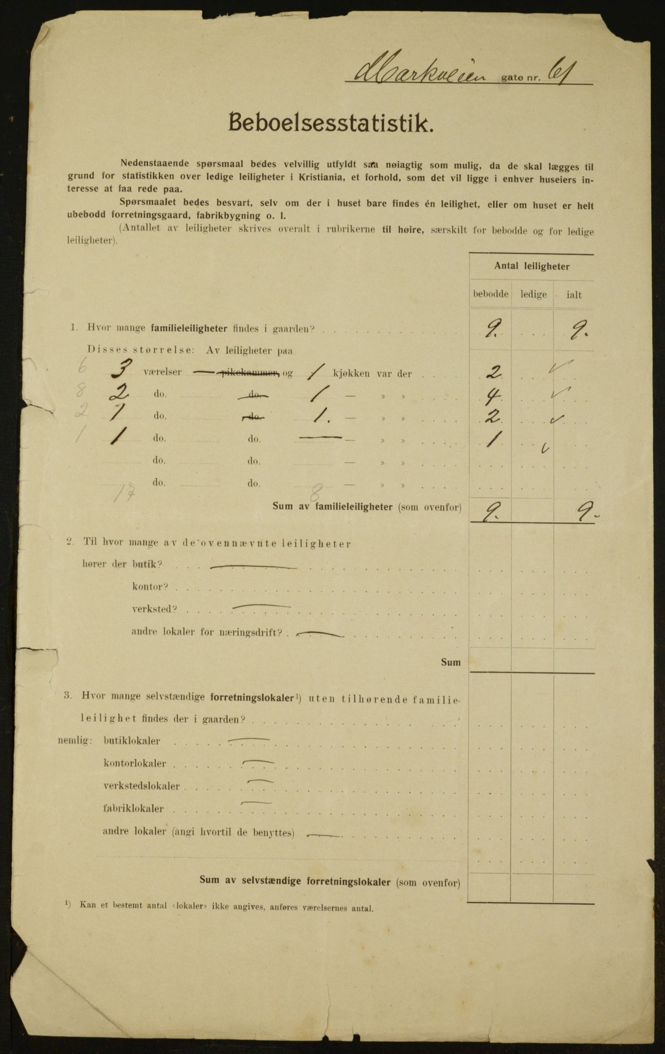 OBA, Kommunal folketelling 1.2.1910 for Kristiania, 1910, s. 62318