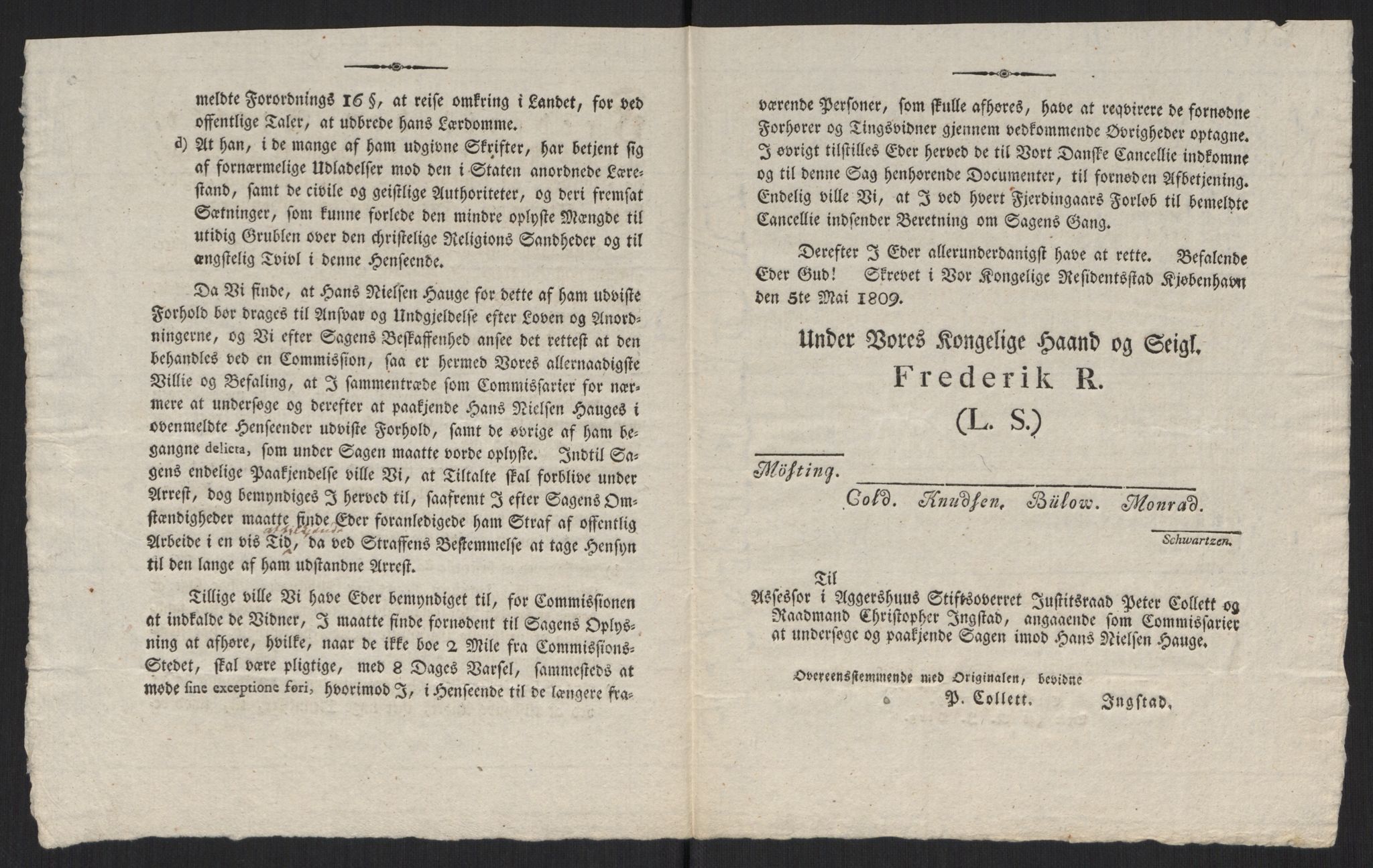 Justisdepartementet, Kommisjon i saken mot Hans Nielsen Hauge 1804, AV/RA-S-1151/D/L0004: Hans Nielsen Hauges sak, 1813, s. 568