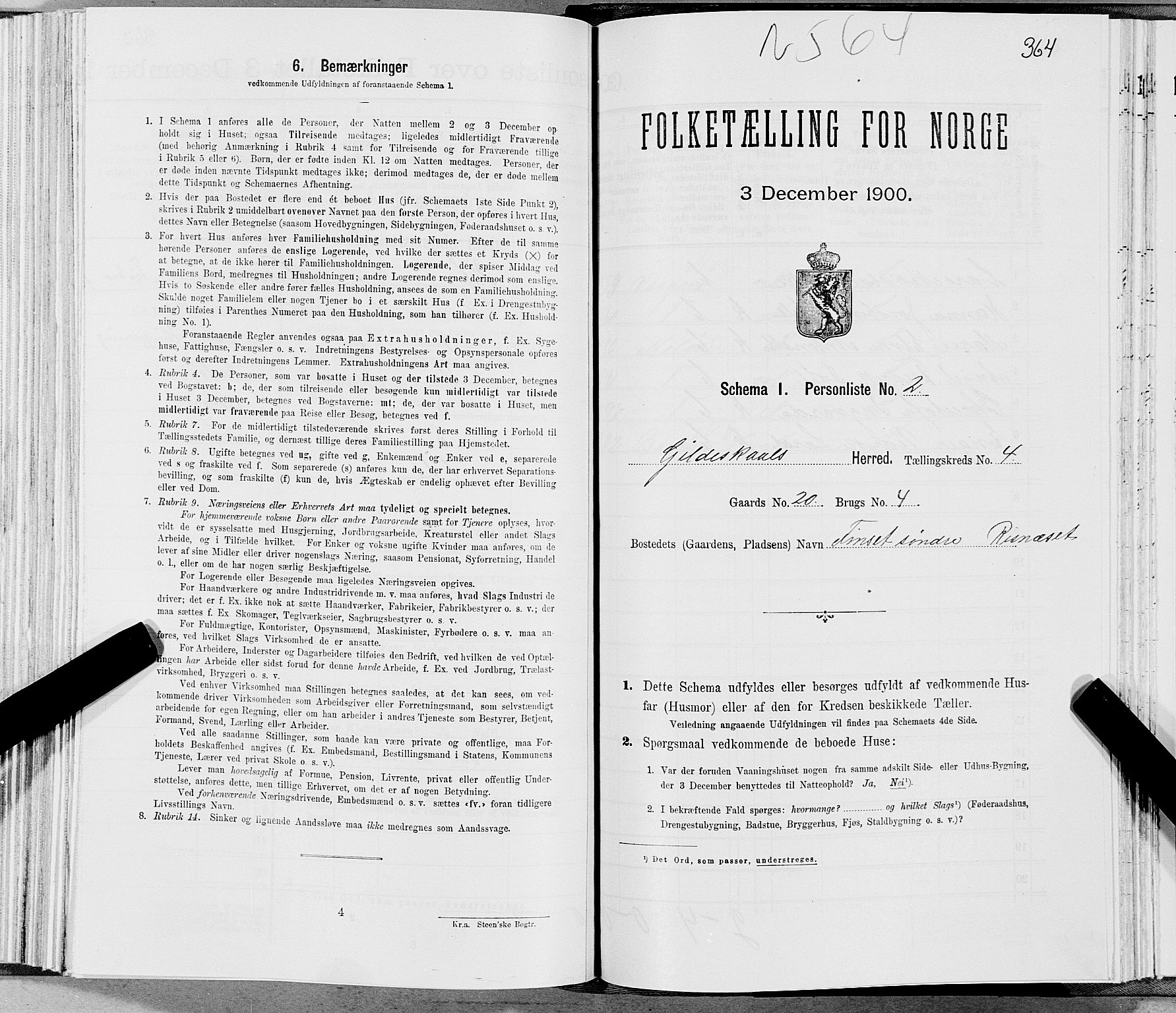 SAT, Folketelling 1900 for 1838 Gildeskål herred, 1900, s. 407