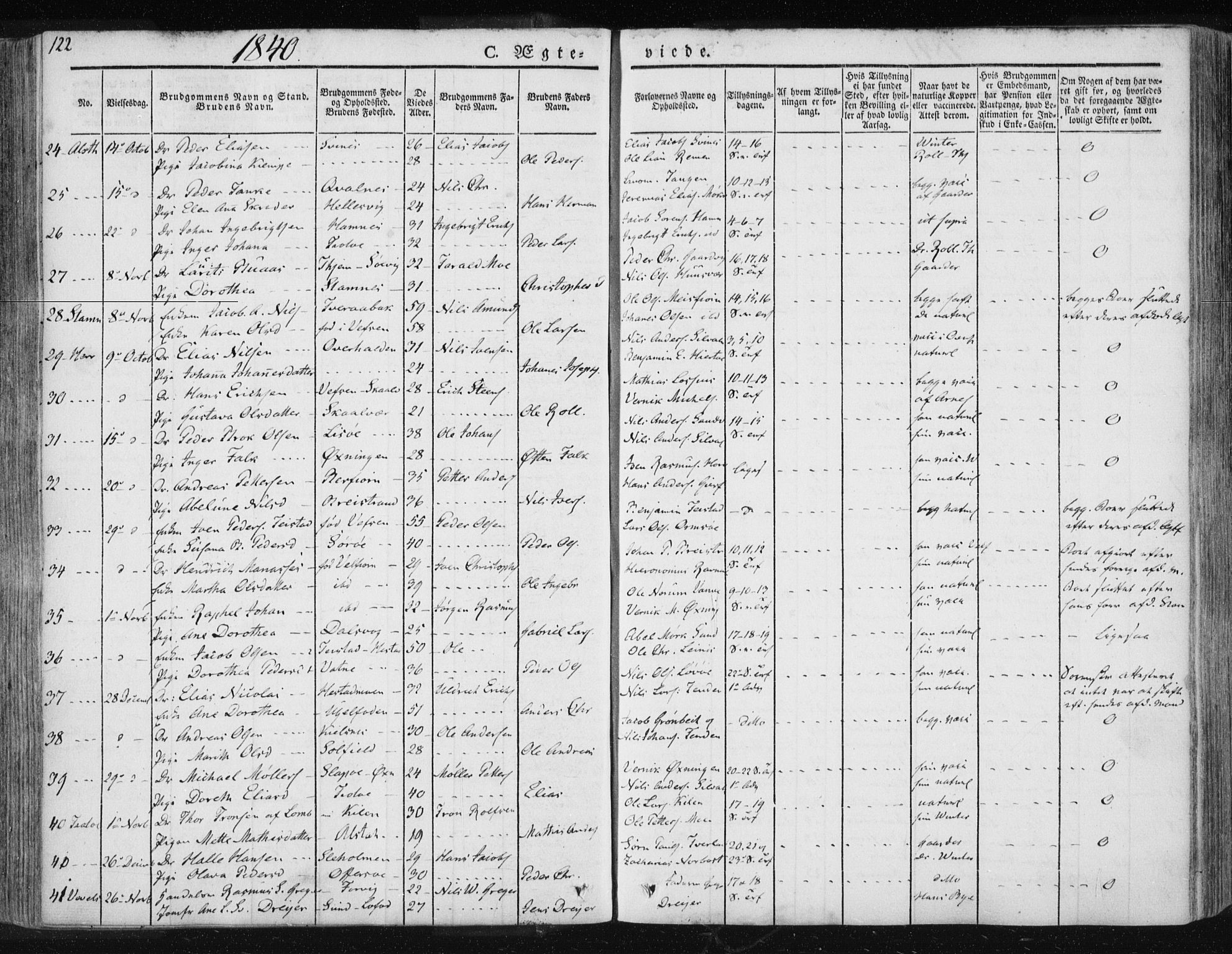 Ministerialprotokoller, klokkerbøker og fødselsregistre - Nordland, AV/SAT-A-1459/830/L0447: Ministerialbok nr. 830A11, 1831-1854, s. 122