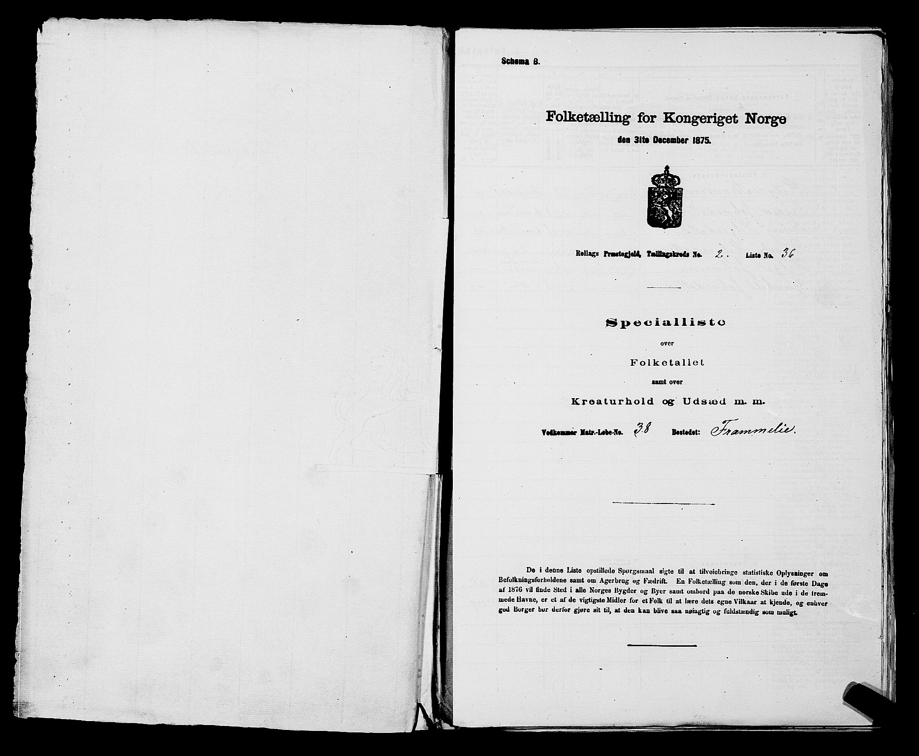 SAKO, Folketelling 1875 for 0632P Rollag prestegjeld, 1875, s. 128