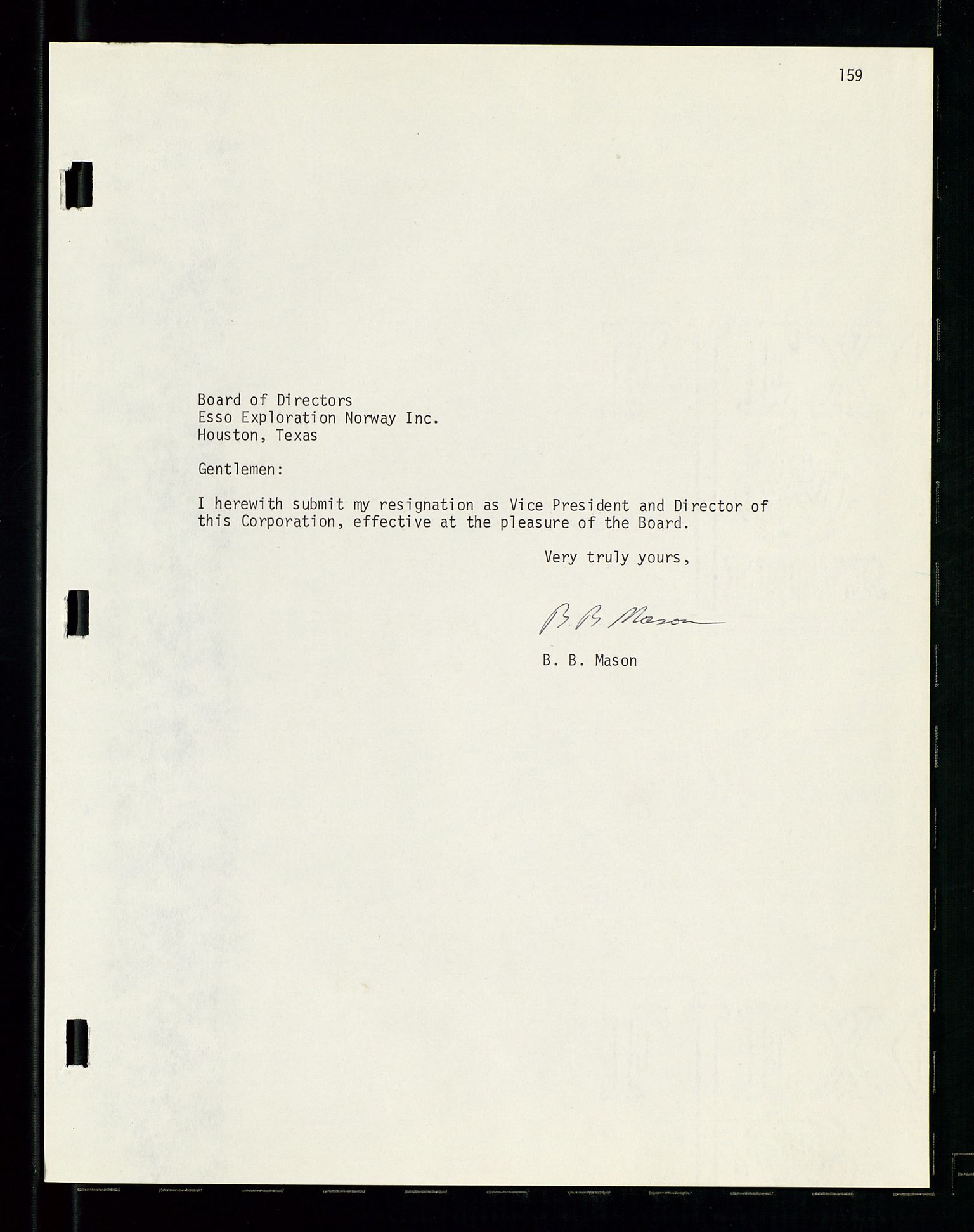 Pa 1512 - Esso Exploration and Production Norway Inc., AV/SAST-A-101917/A/Aa/L0001/0001: Styredokumenter / Corporate records, By-Laws, Board meeting minutes, Incorporations, 1965-1975, s. 159