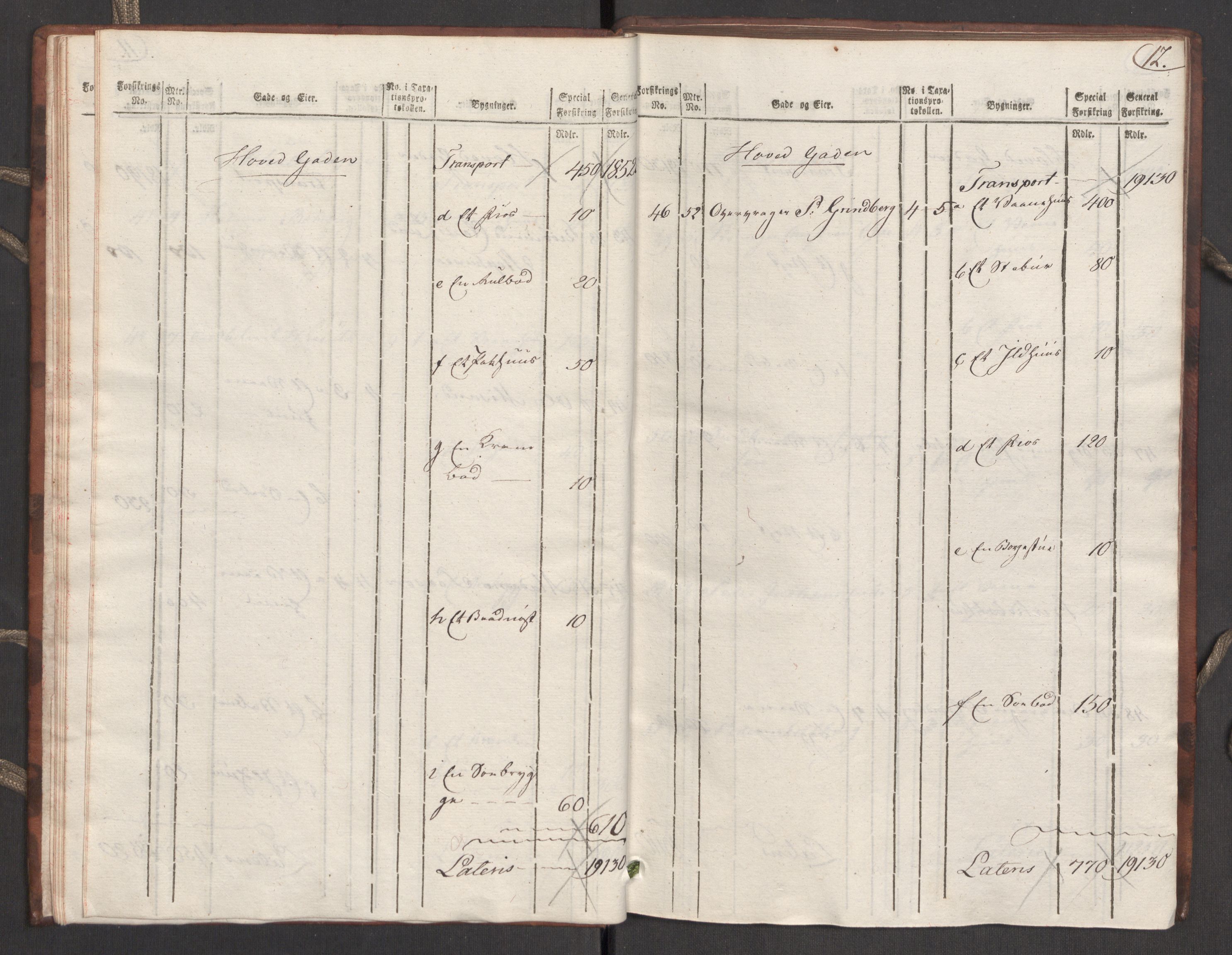 Kommersekollegiet, Brannforsikringskontoret 1767-1814, RA/EA-5458/F/Fa/L0039/0001: Molde / Branntakstprotokoll, 1807-1817