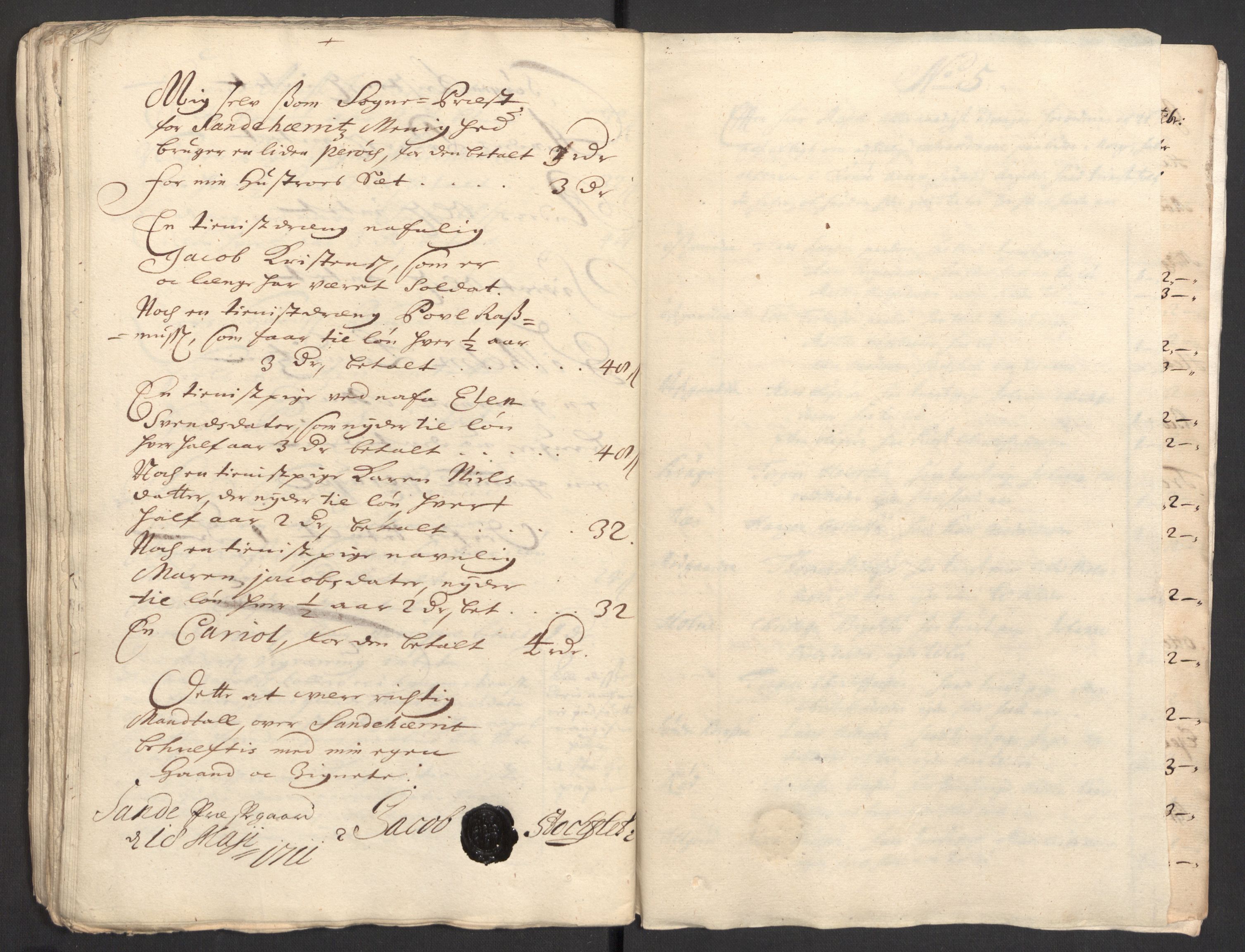 Rentekammeret inntil 1814, Reviderte regnskaper, Fogderegnskap, AV/RA-EA-4092/R33/L1982: Fogderegnskap Larvik grevskap, 1711, s. 108